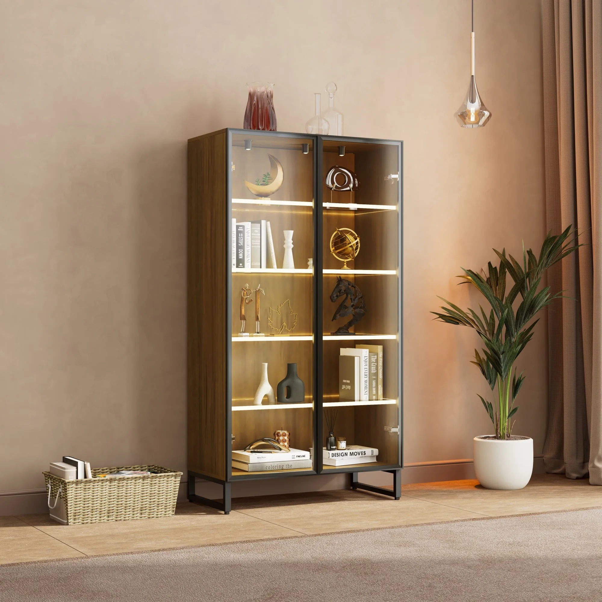 Curio Cabinet with Adjustable Shelves image