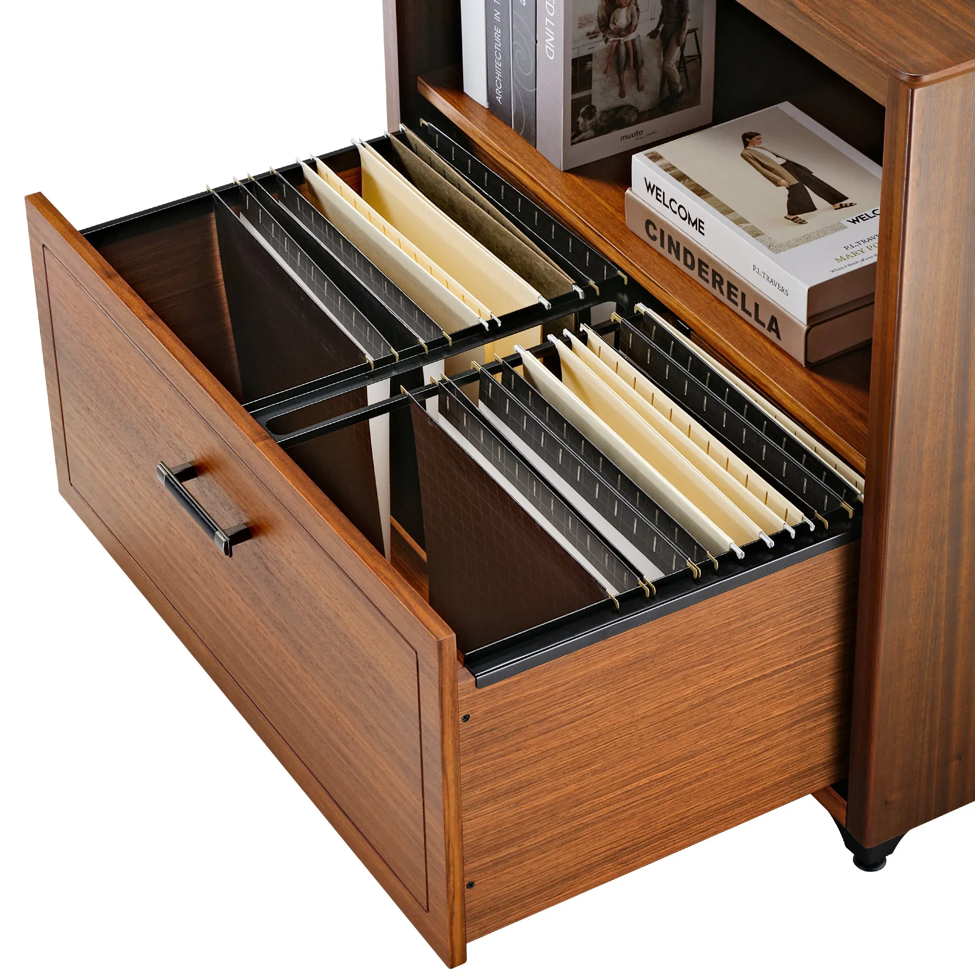 Display File Storage Cabinet - Dark Walnut