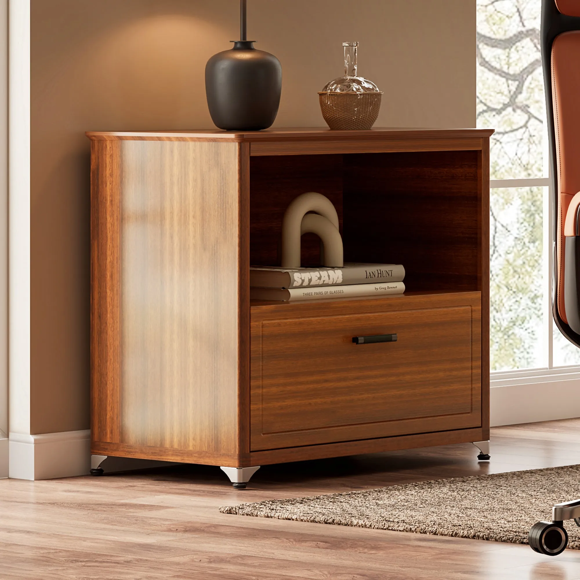 Display File Storage Cabinet - Dark Walnut image