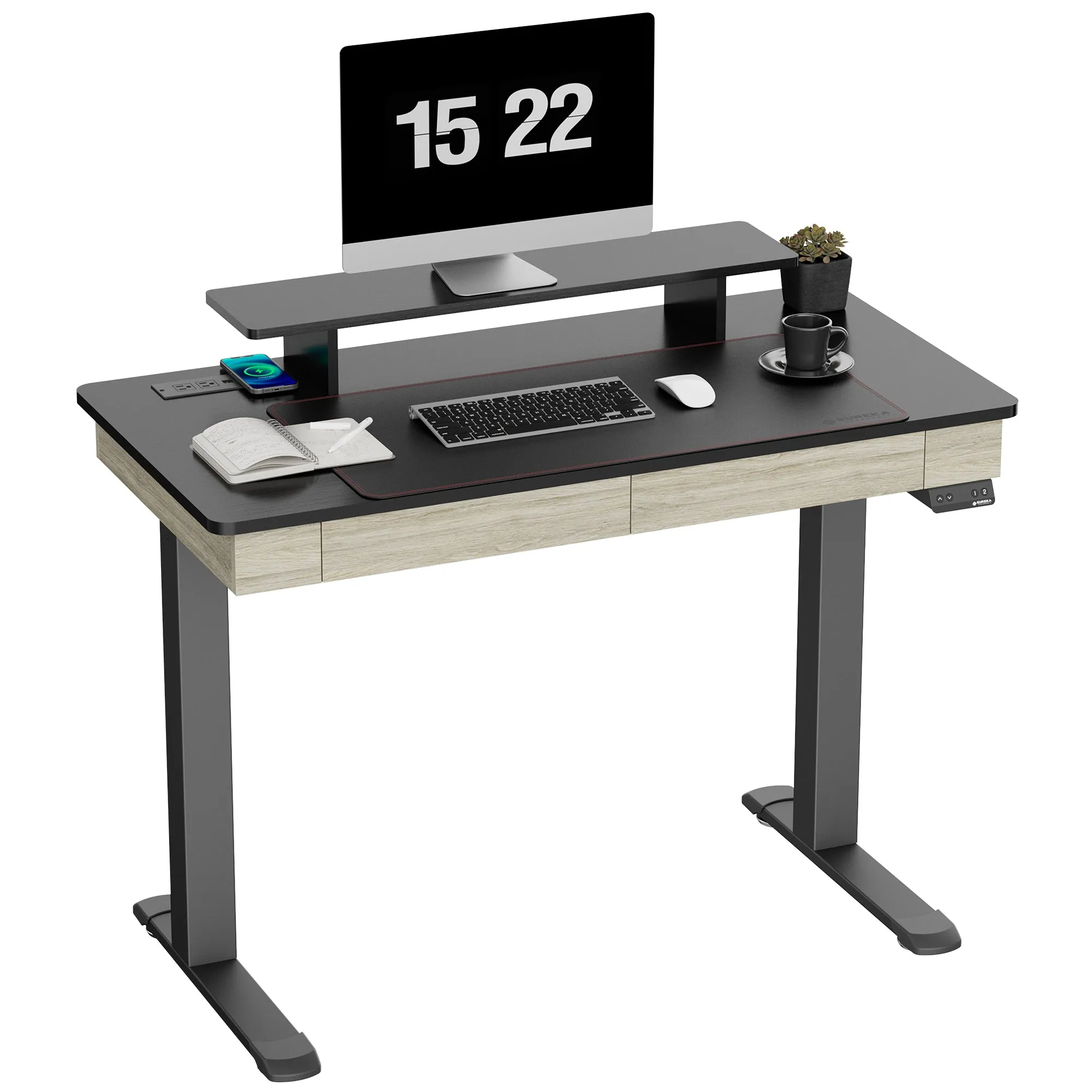 Electric Standing Desk with Drawers