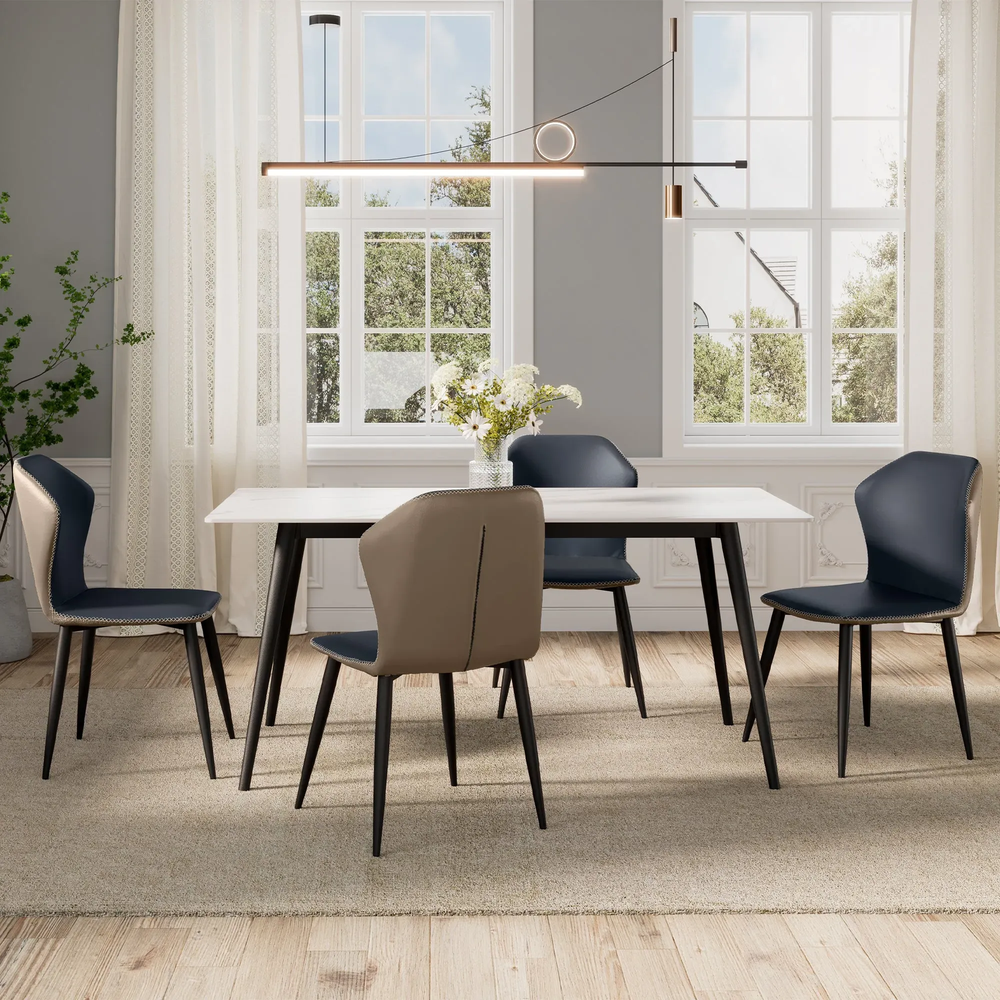 Elysian Upholstered Dining Side Chairs Set of 2 - Blue