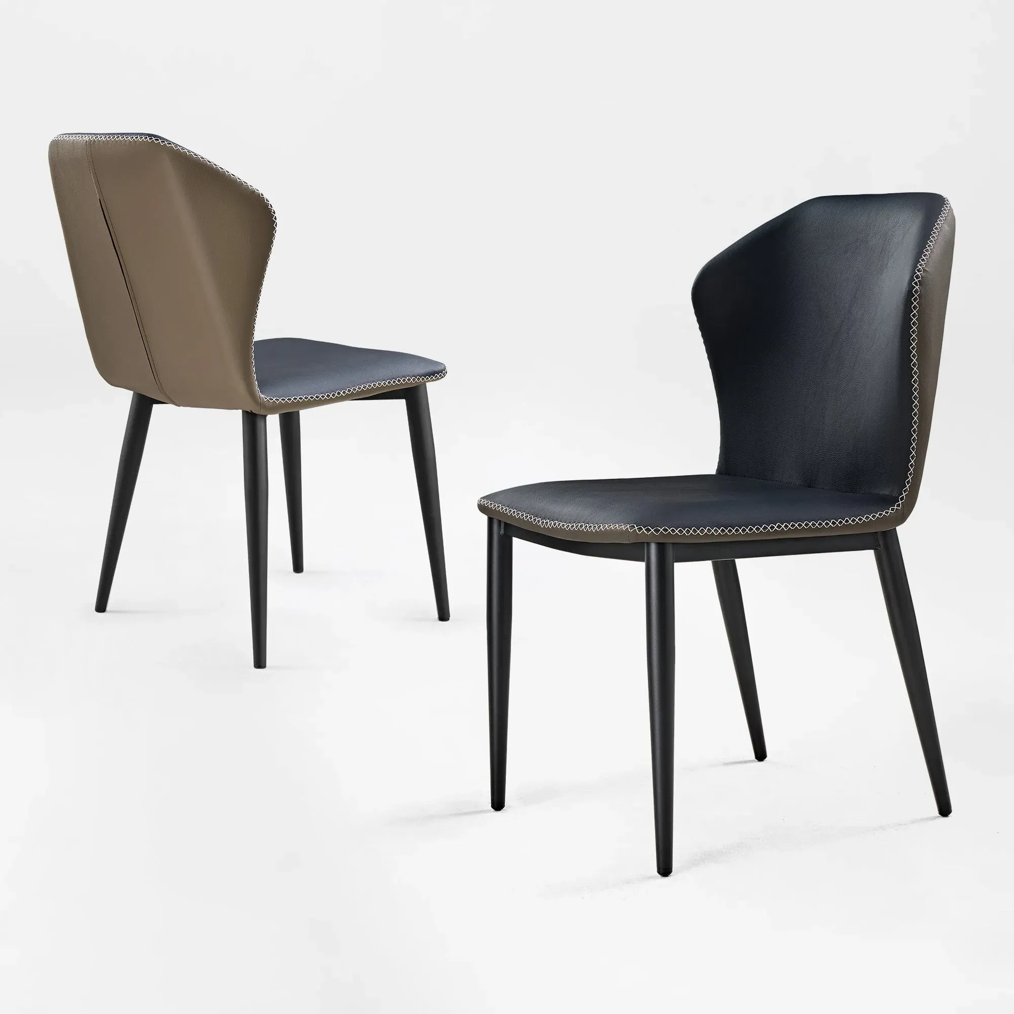Elysian Upholstered Dining Side Chairs Set of 2 - Blue, PU Leather product