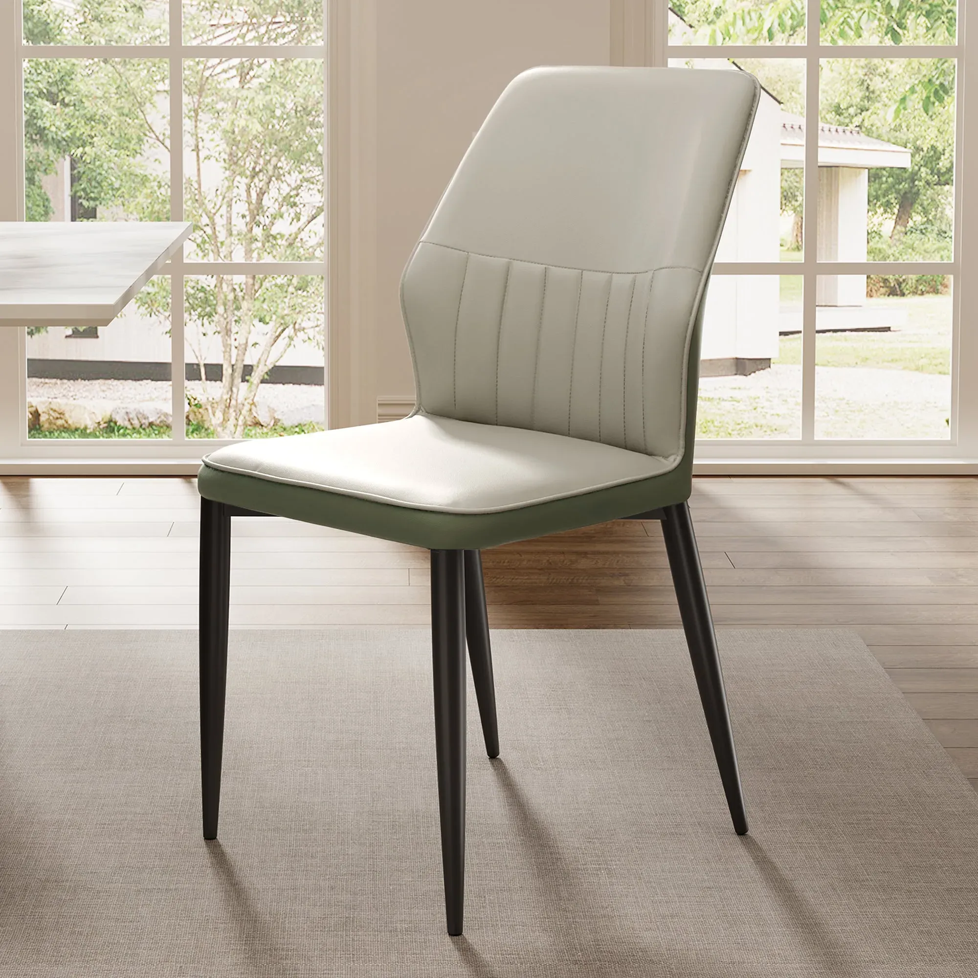 Ember Upholstered Dining Chair Set of 2 - Gray, Bottle Green