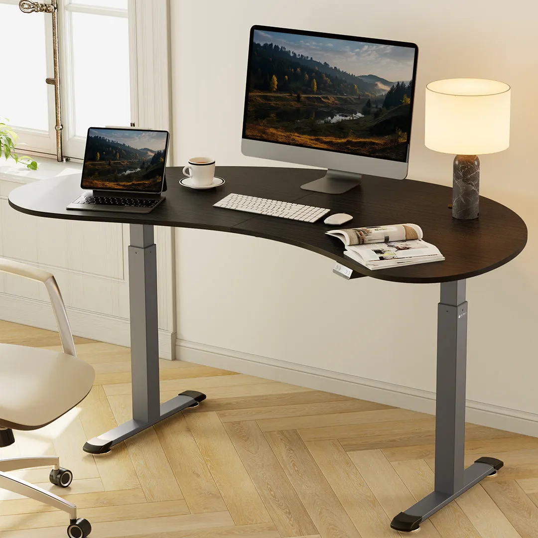 Eureka Cashew Shape Standing Desk Height Adjustable - Black