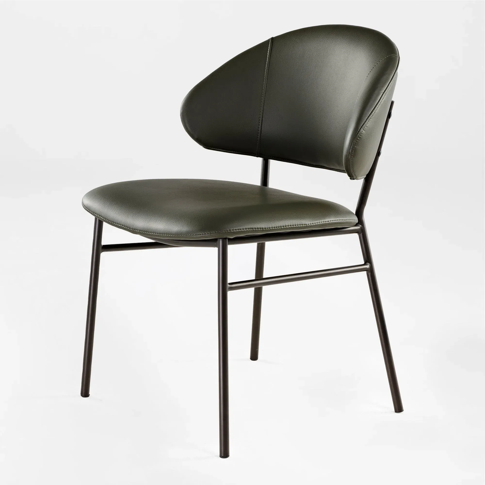Finn Dining Side Chair - Green, Faux Leather image