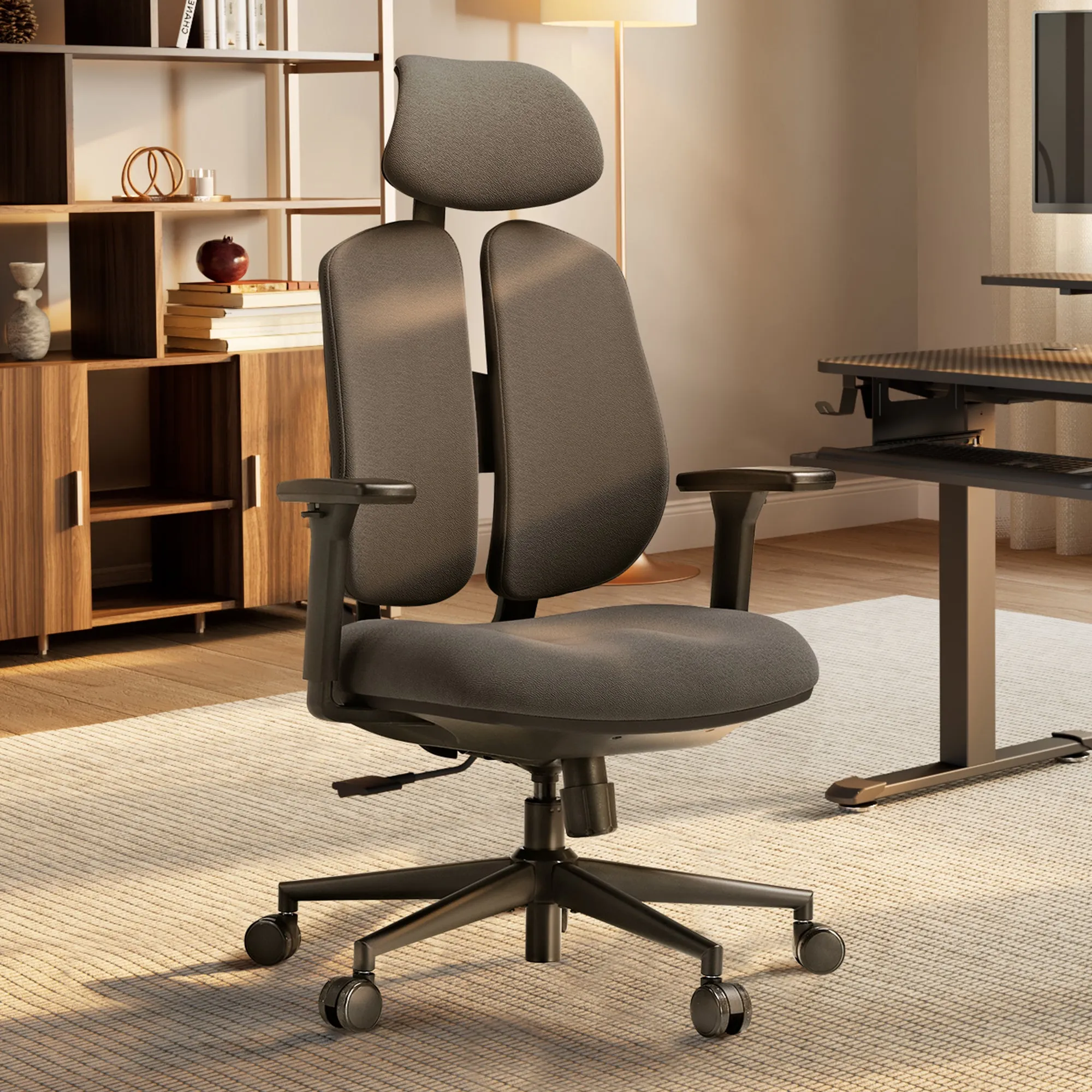 Flex Dual-Backrests Office Chair - Dark Gray