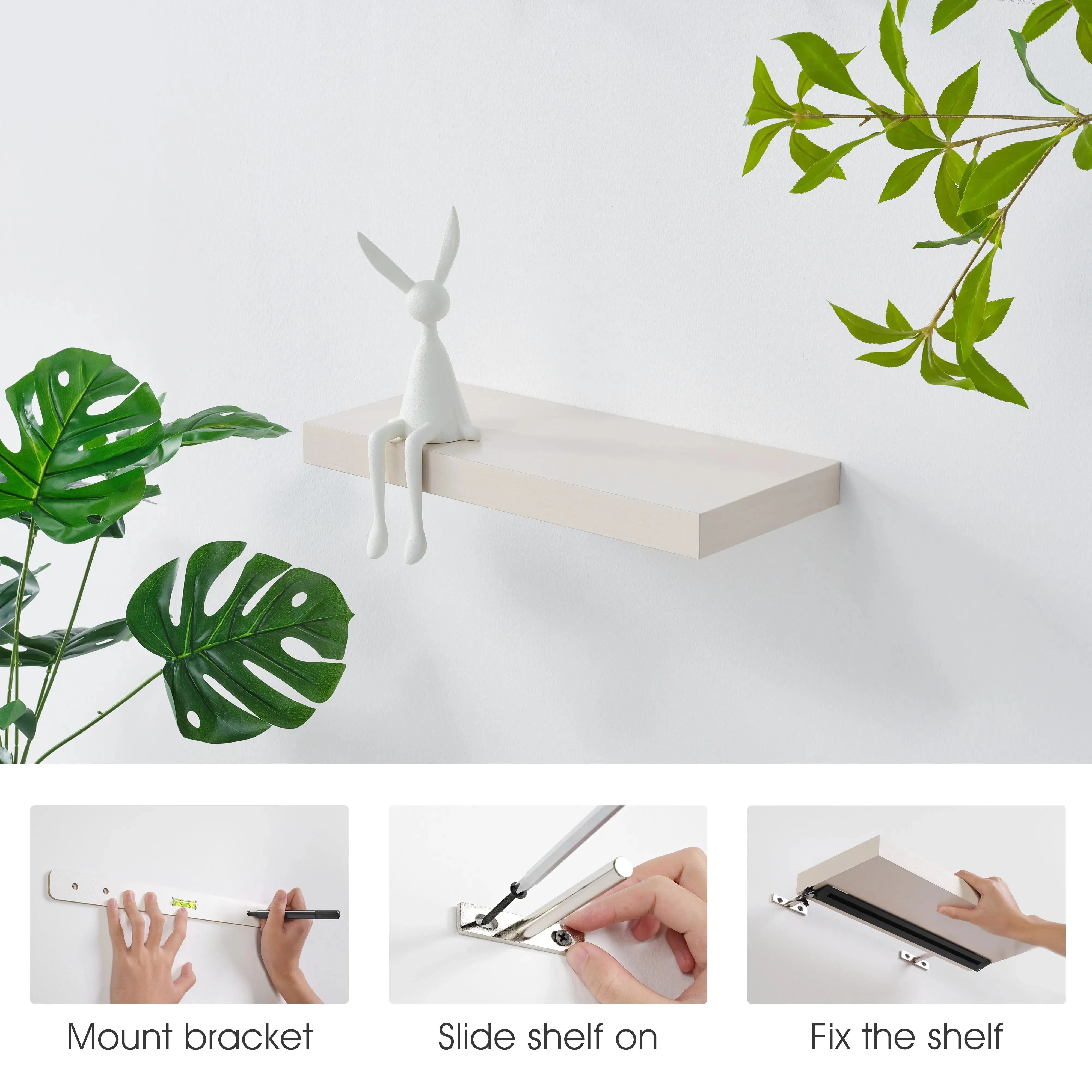 Floating Wall Shelf with Lighting - P2 Particle Board