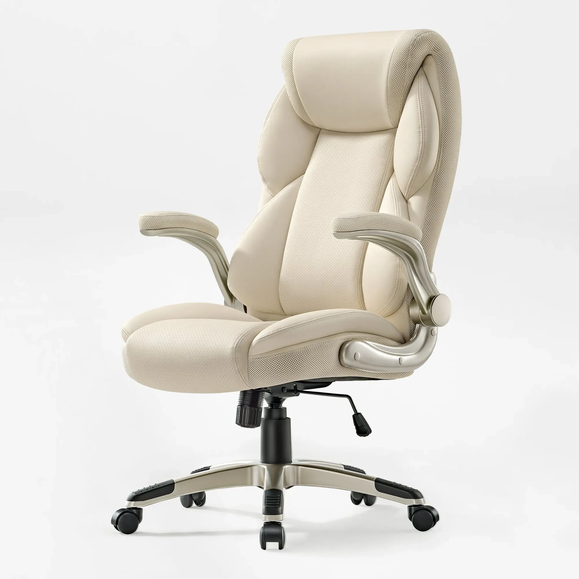 Galene Office Chair - Cream, Faux Leather