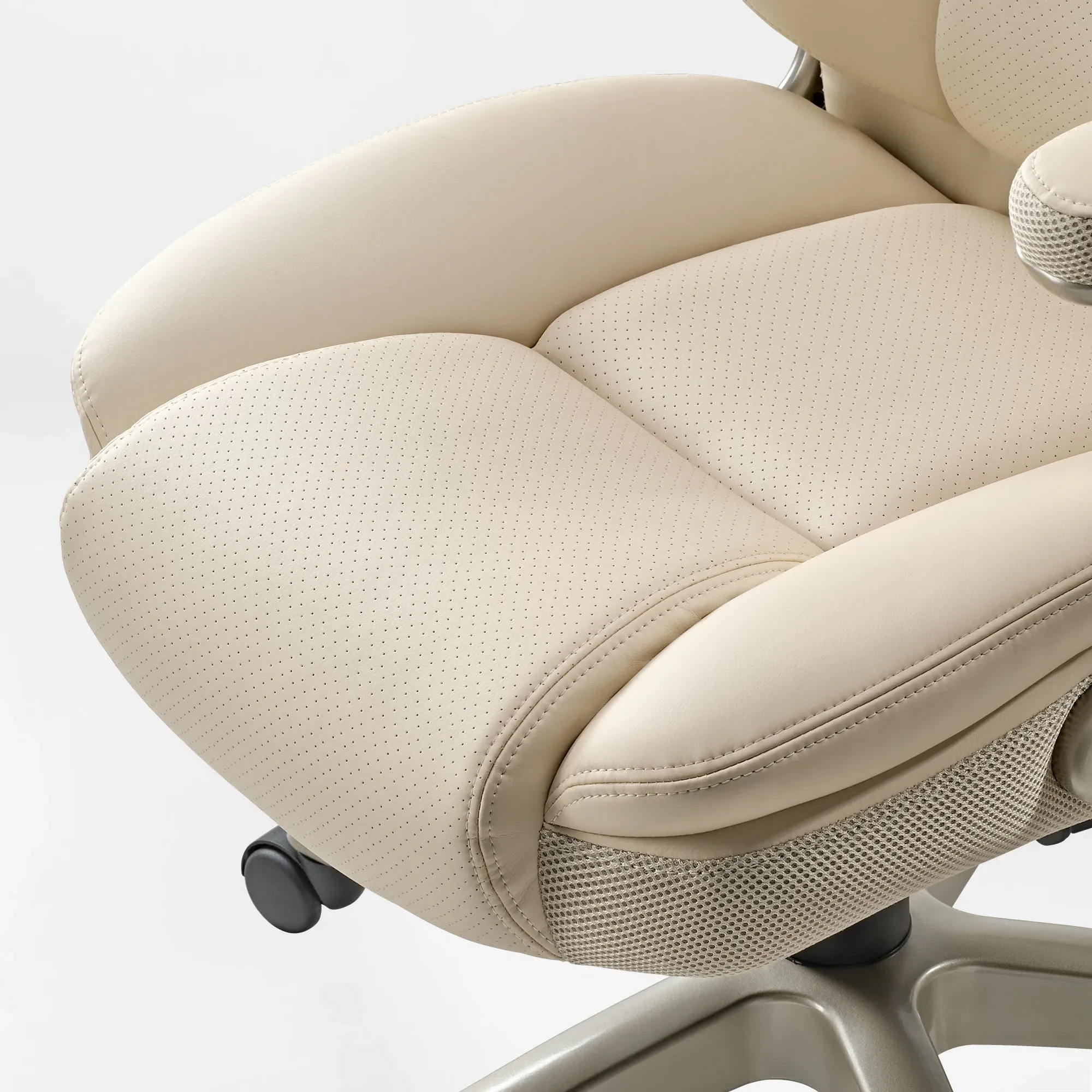 Galene Office Chair - Cream, Faux Leather