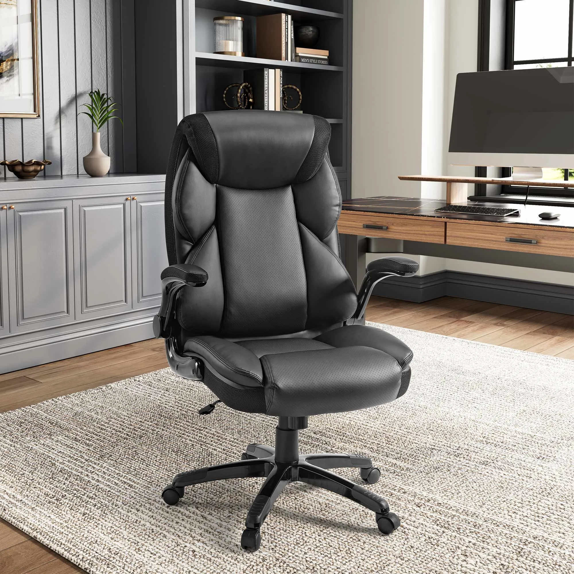 Galene XL Office Chair - Black, Faux Leather