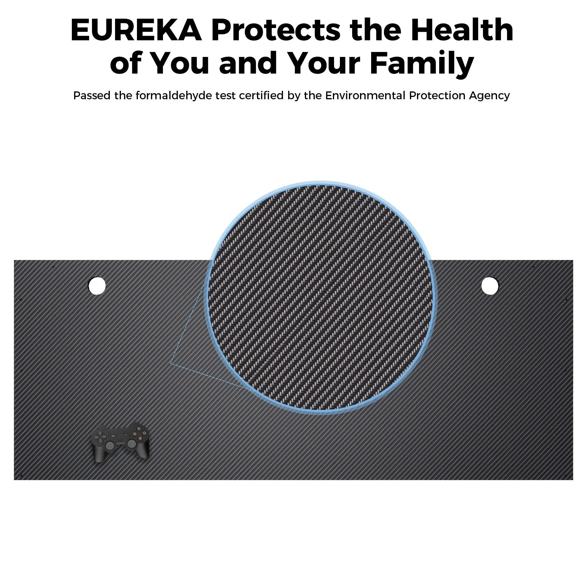 Gaming Desk with Z-Shaped Legs and RGB Lighting