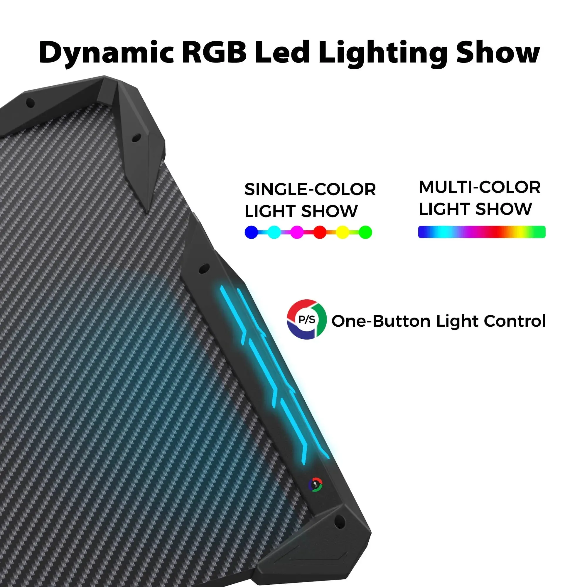 Gaming Desk with Z-Shaped Legs and RGB Lighting