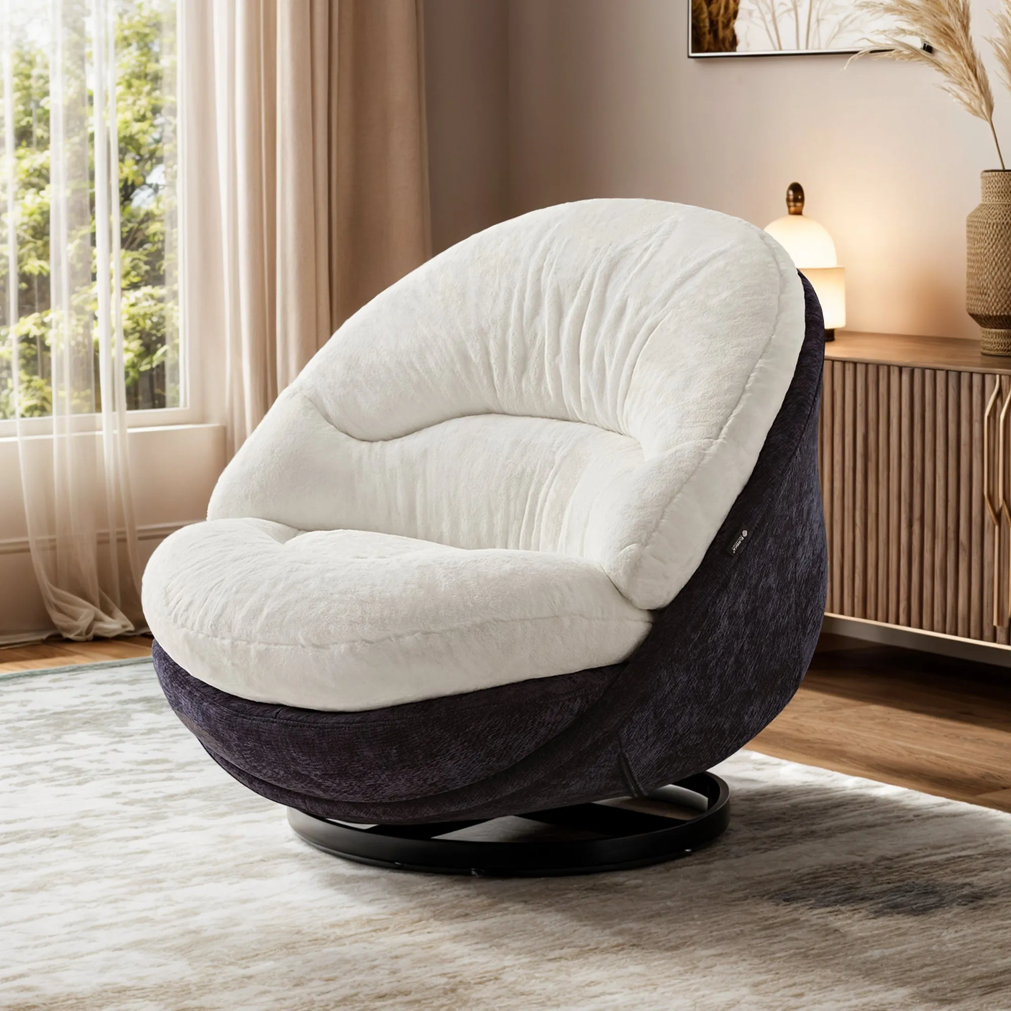 Gloria Swivel Lounge Chair - White
