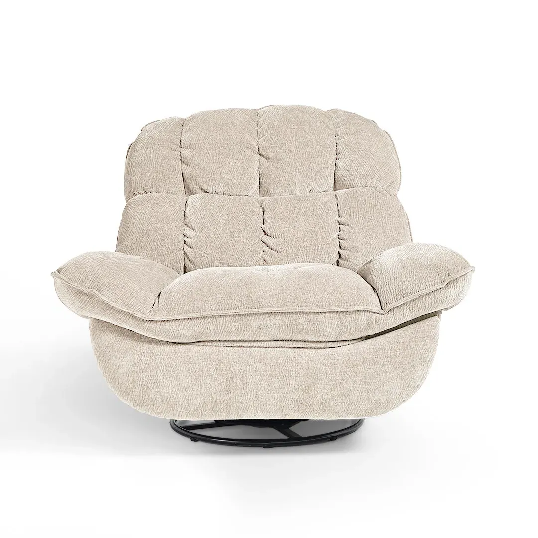 Grayson Power Recliner Chair Rocking Swivel with Storage - Beige