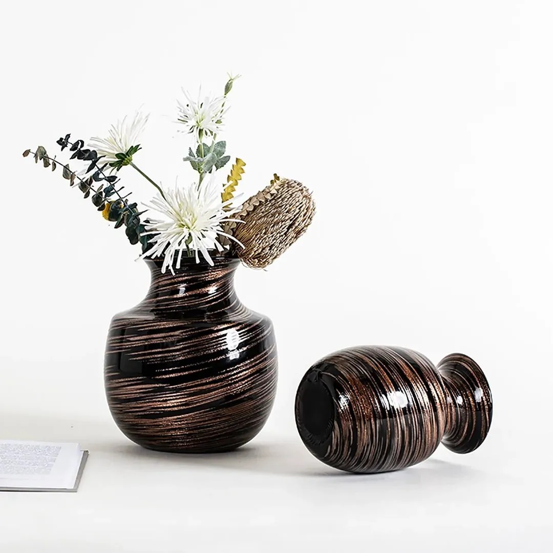 HD-02 9'' Rustic Vase - Black