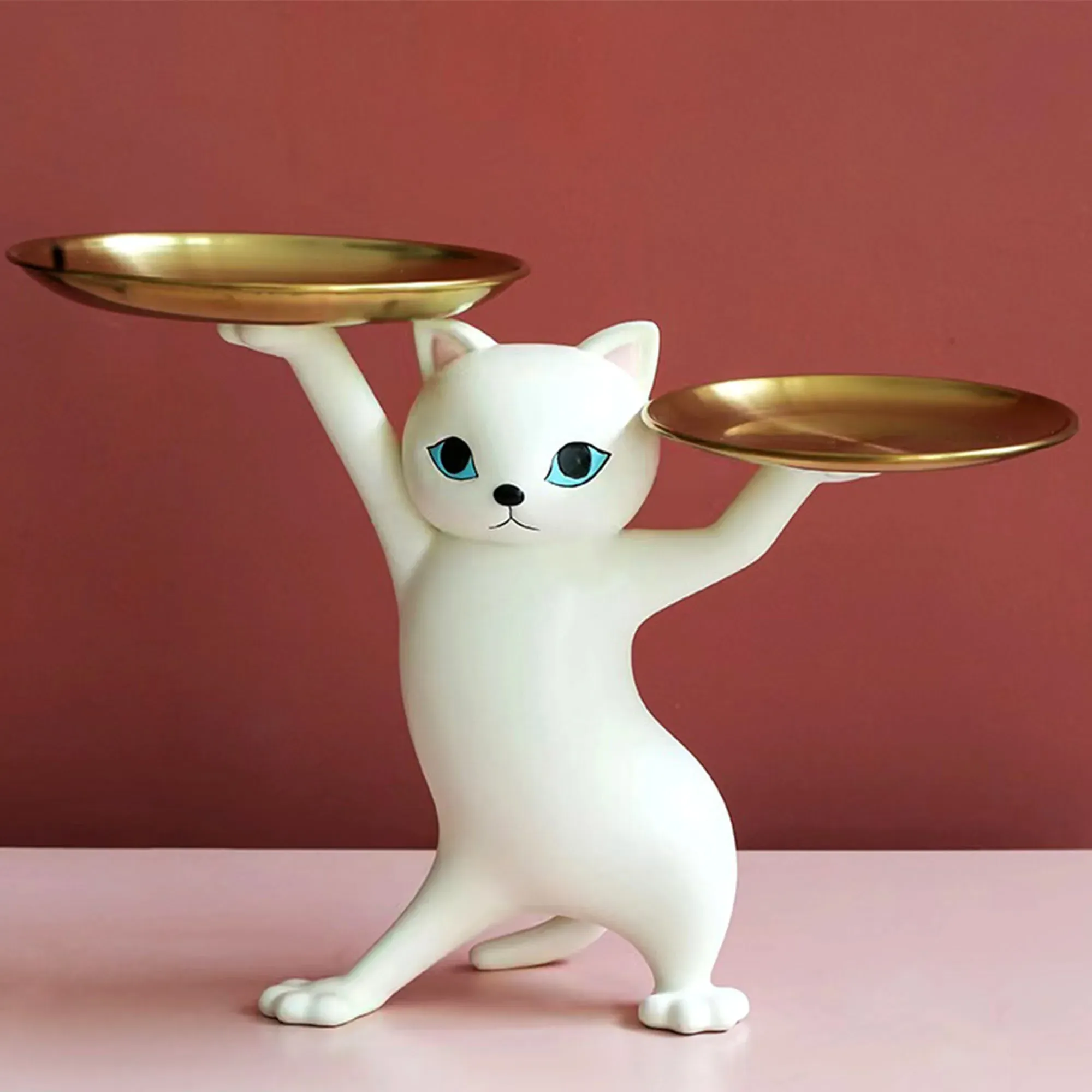 HD-17 Cat Storage Ornament - Off-White, Resin