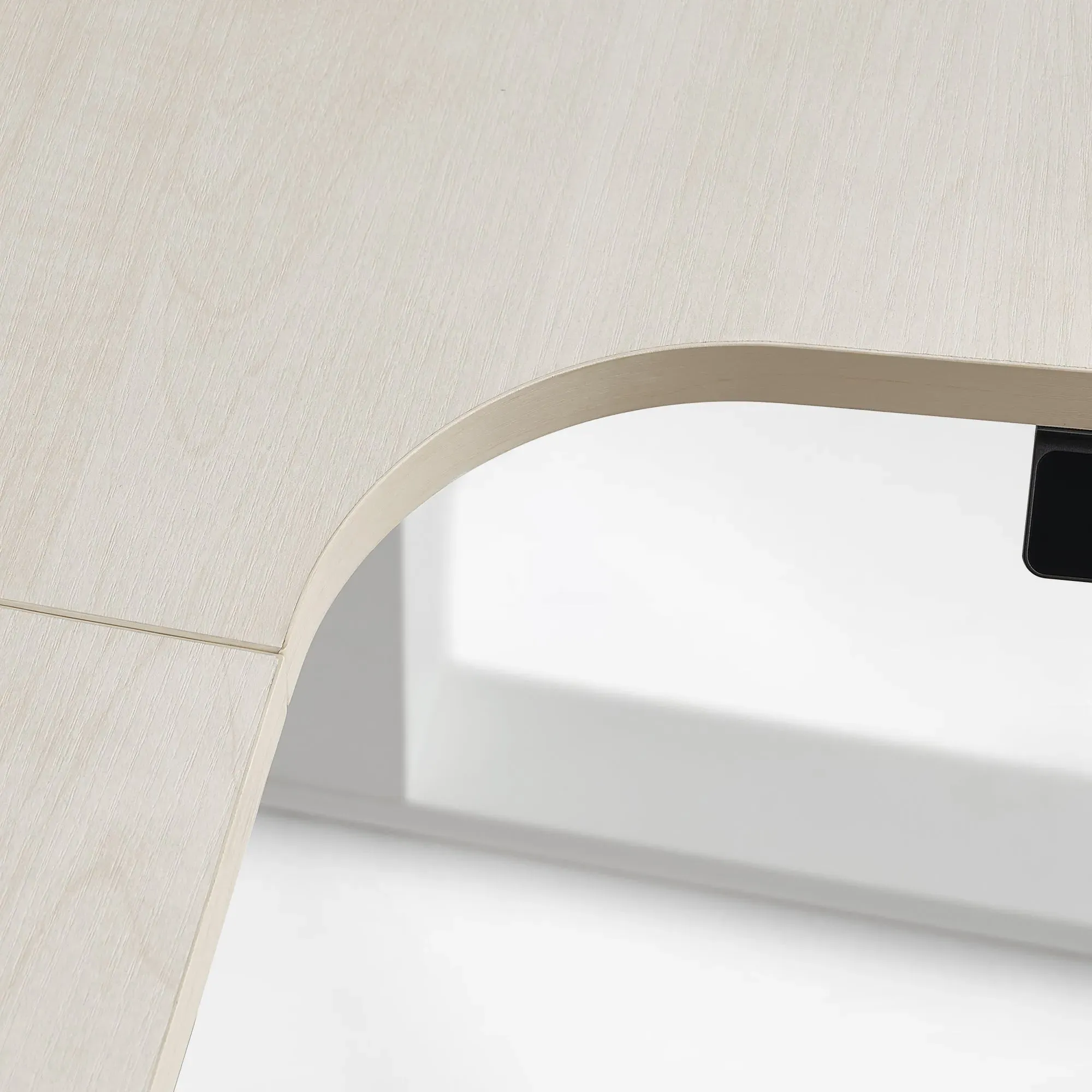 L-Shaped Standing Desk with Accessories - Maple