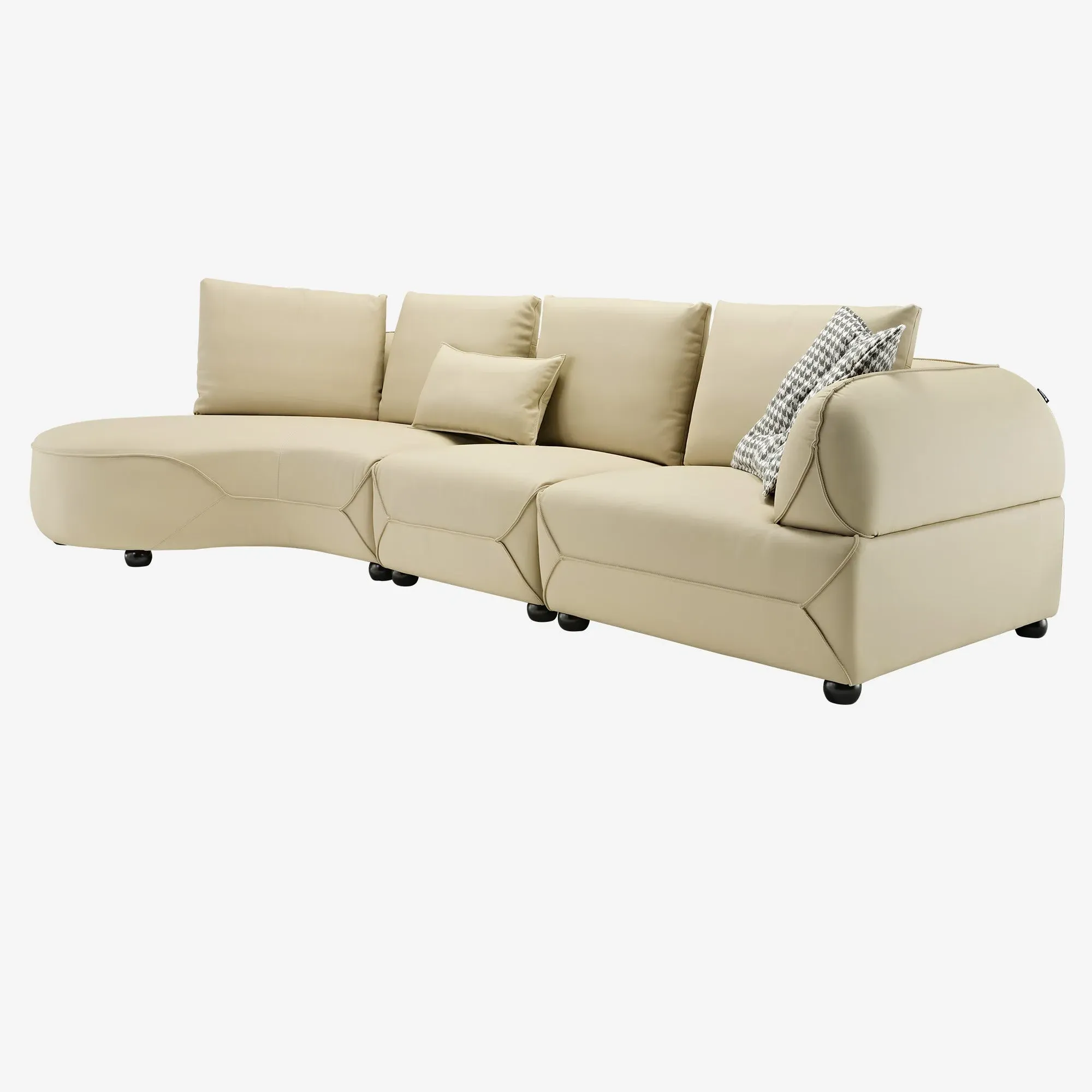 Leah Curved Sofa - Leather