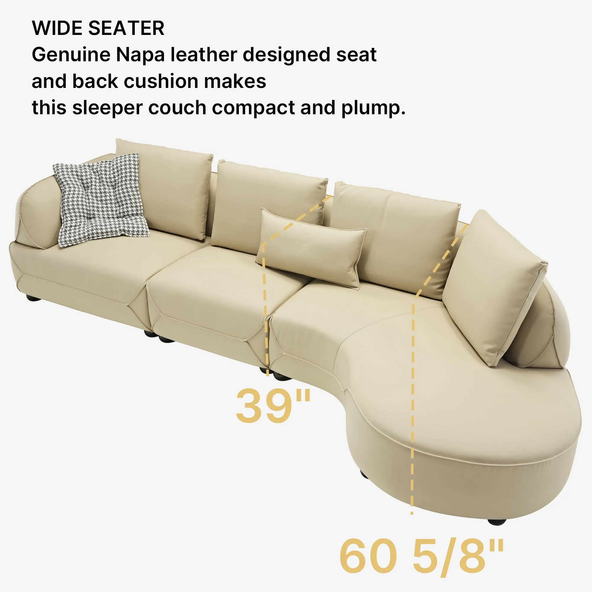 Leah Curved Sofa - Leather