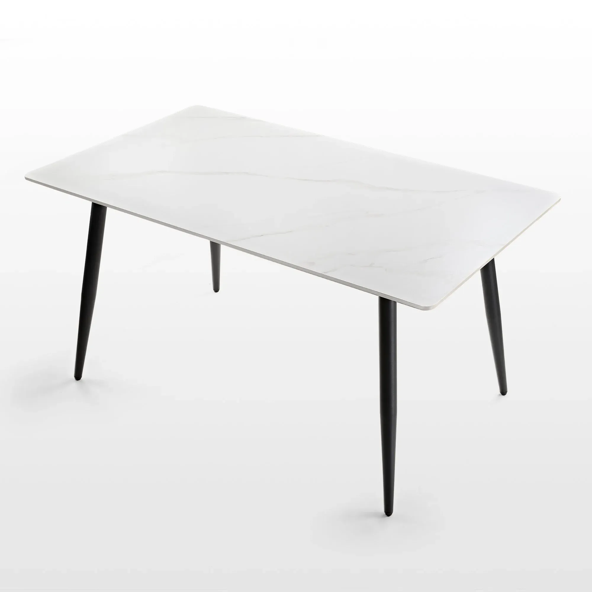 Liam Rectangular Dining Table - White, Sintered Stone alternate view