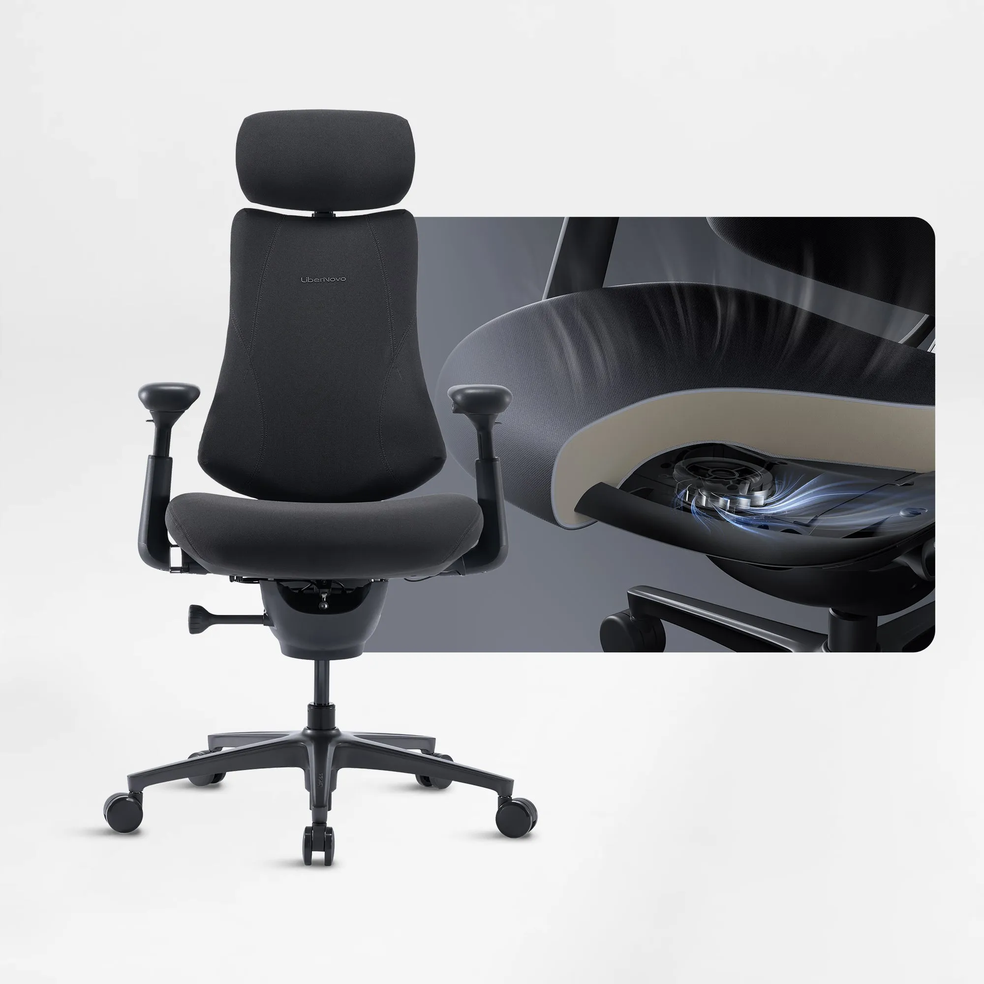 LiberNovo Omni Pro Ergonomic Office Chair - Midnight Black by Eureka Ergonomic