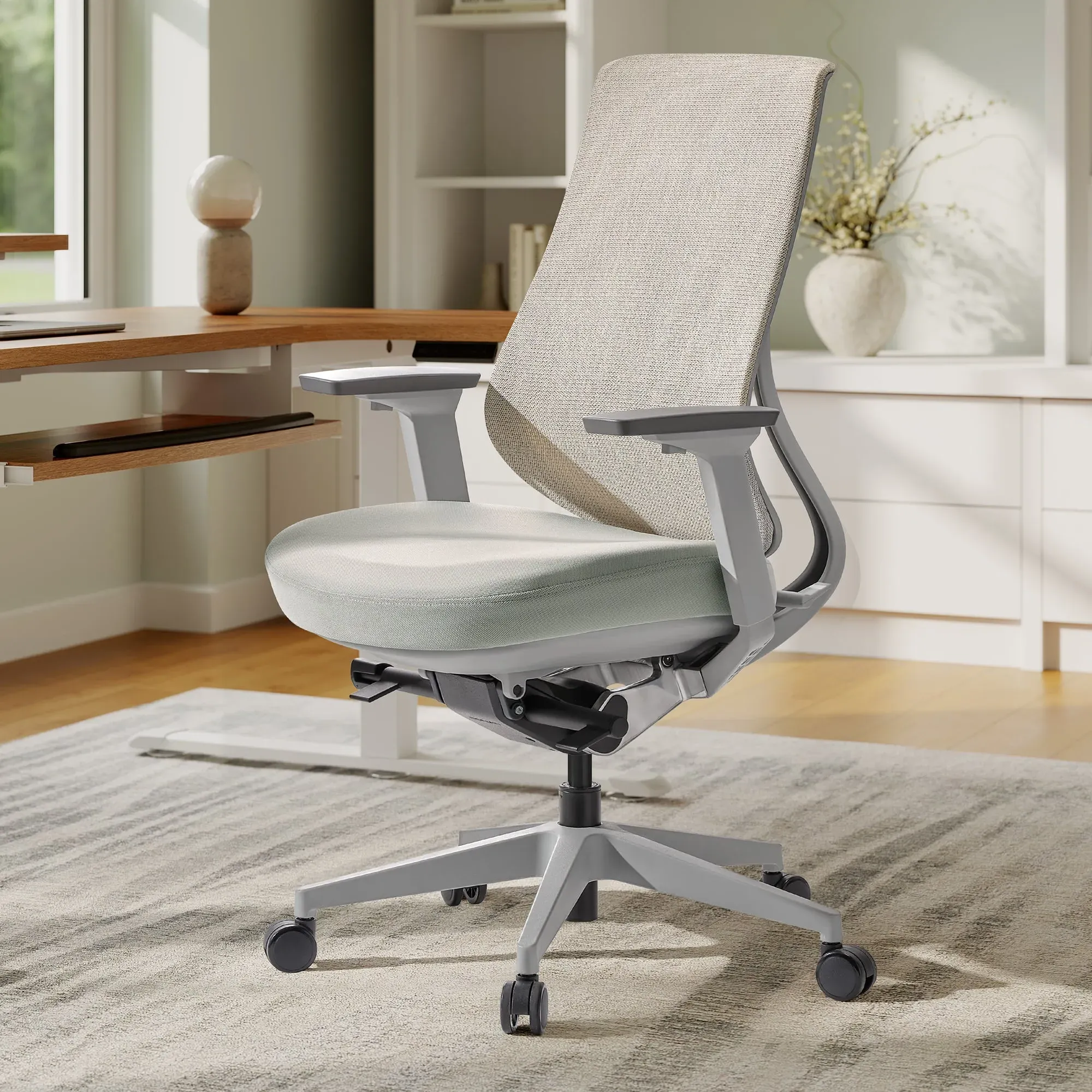 Lira Ergonomic Office Chair - Light Gray-Green