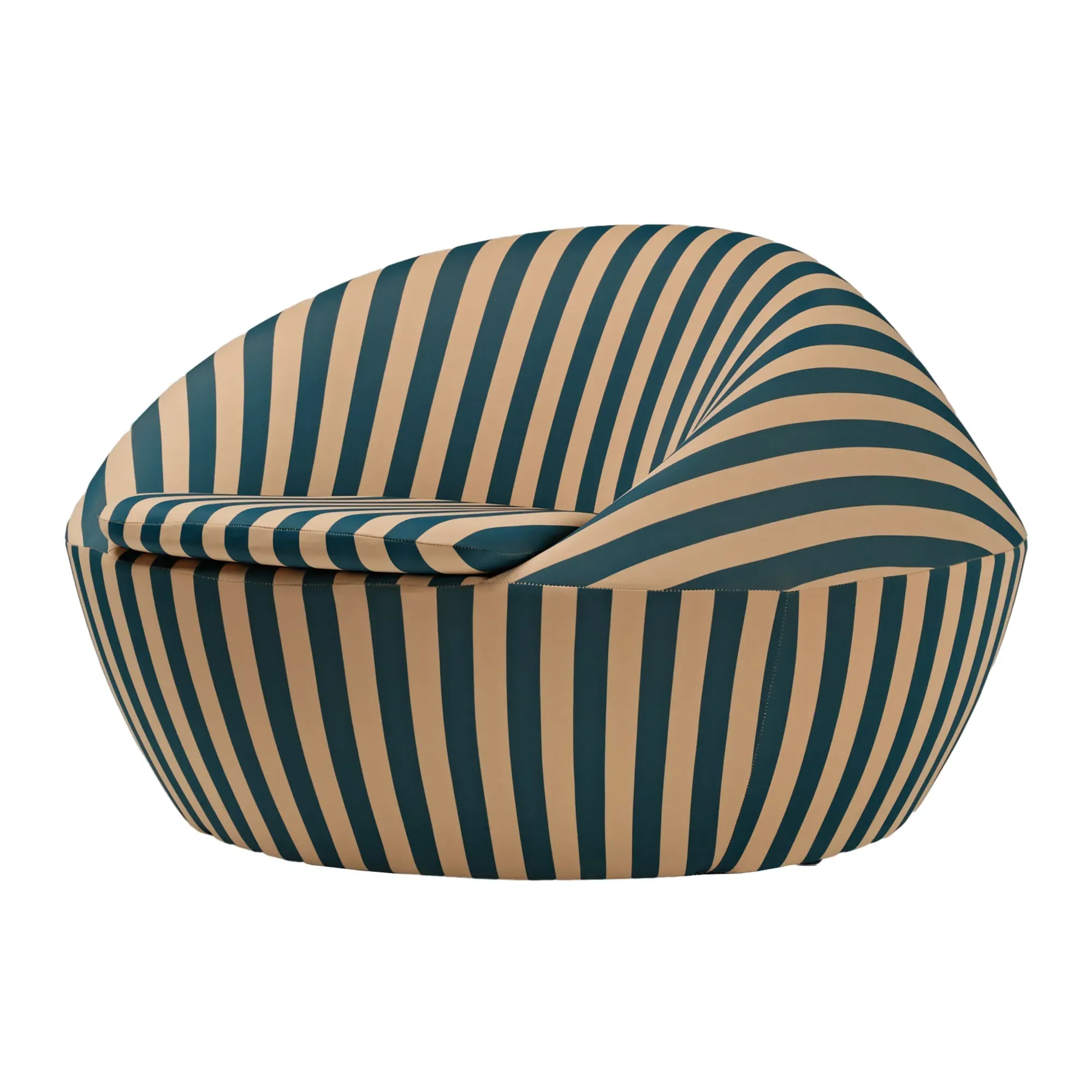 Lounge Chair with Stripe Pattern - Blue, Eco-Fabric product