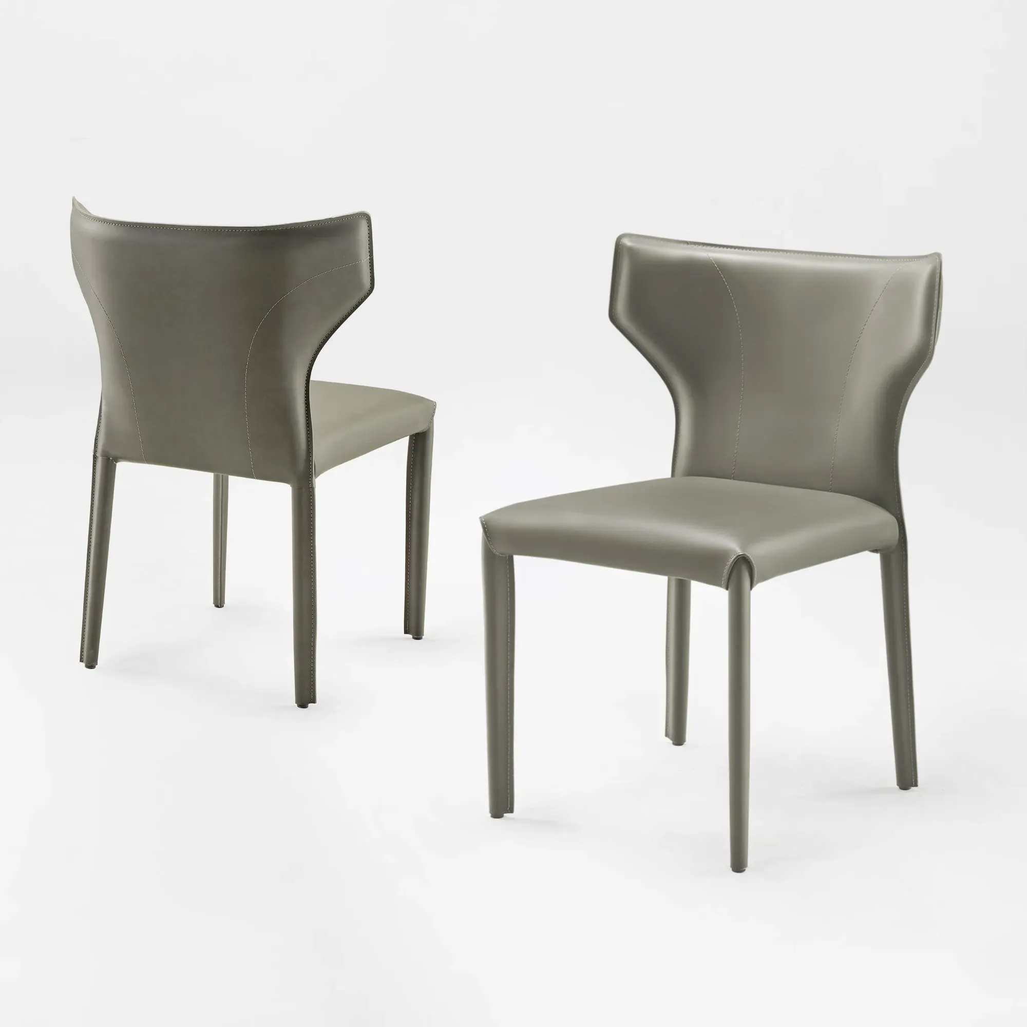 Majestic Dining Side Chairs Set of 2 - Gray, Leather image