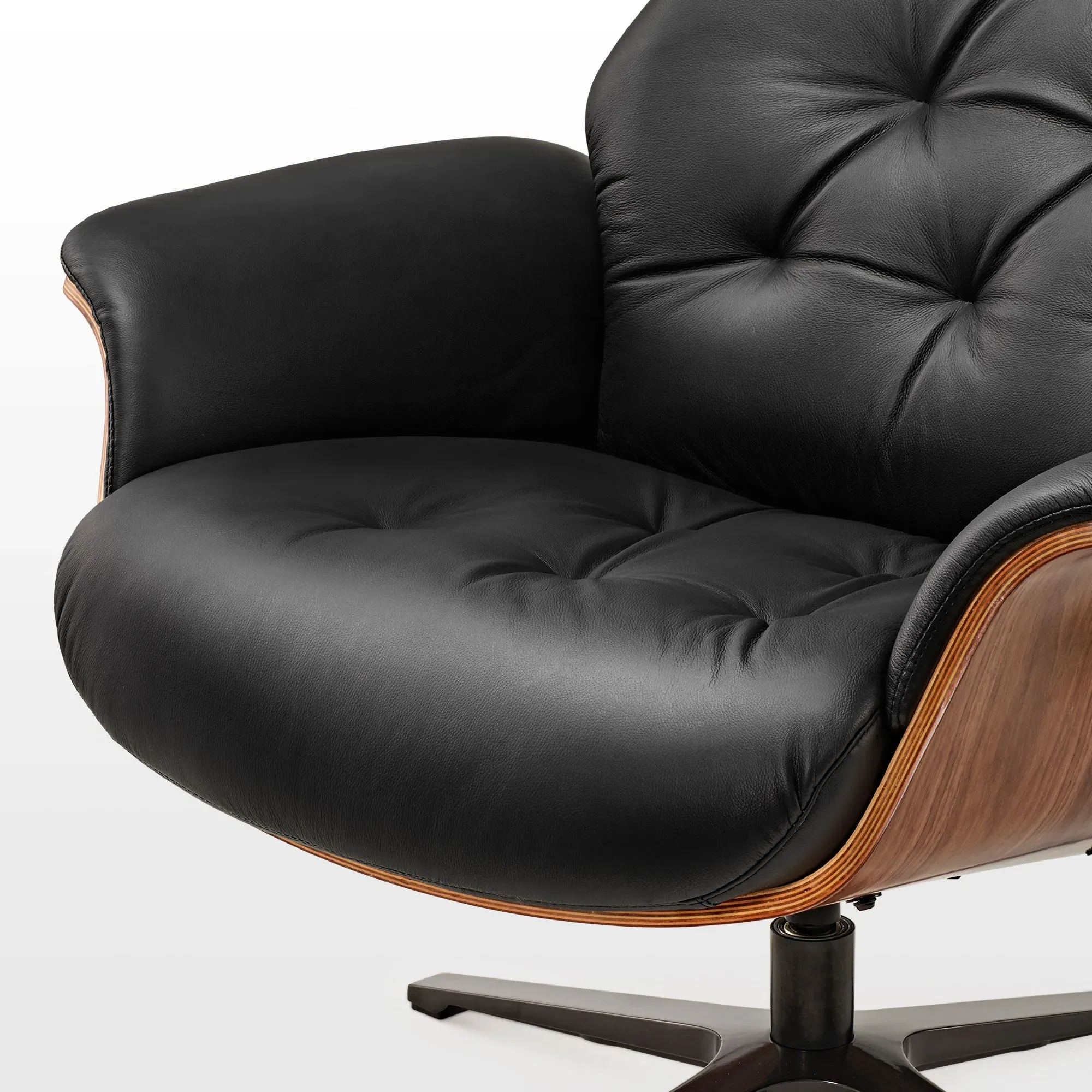 Matteo Lounge Chair and Ottoman - Leather