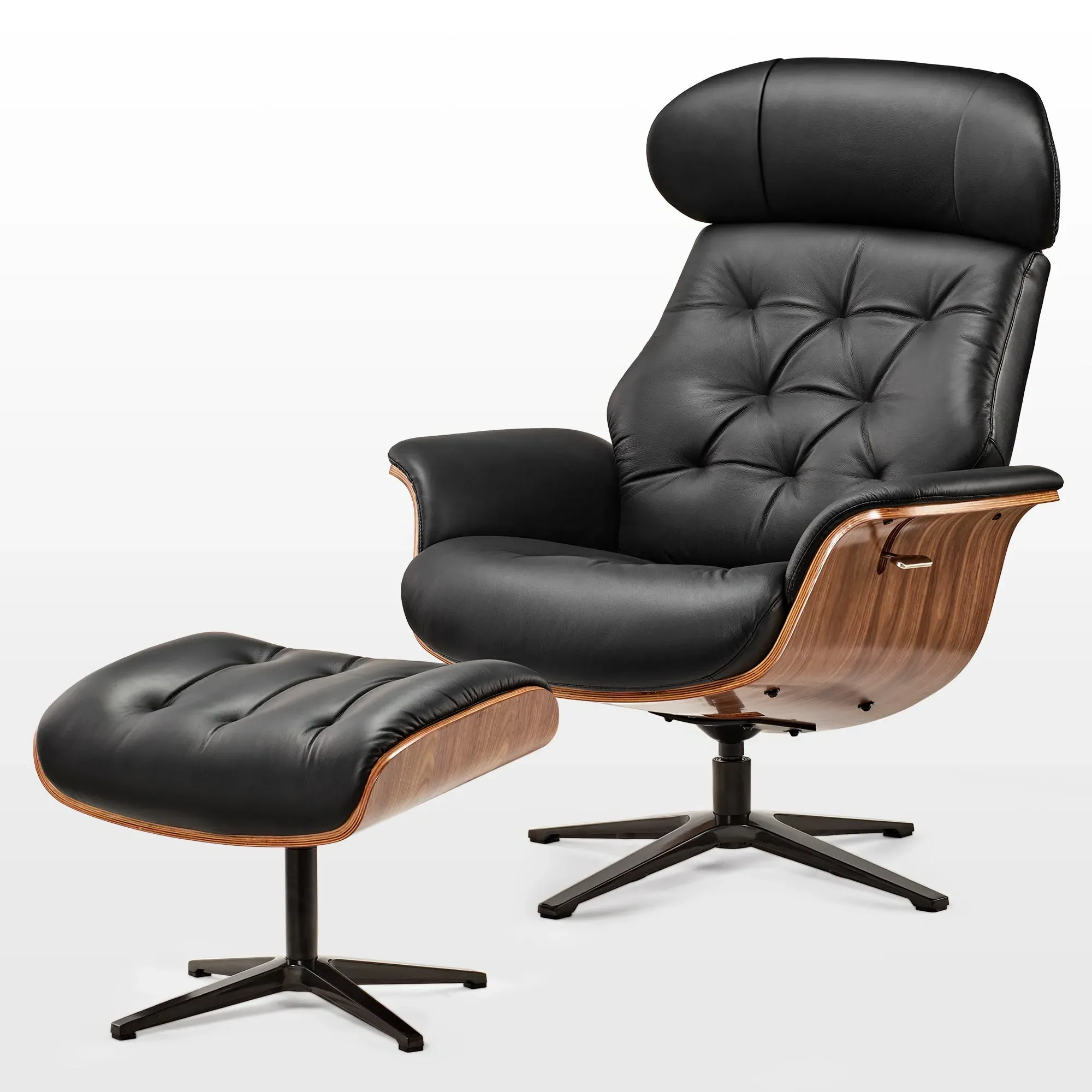 Matteo Lounge Chair and Ottoman - Leather image