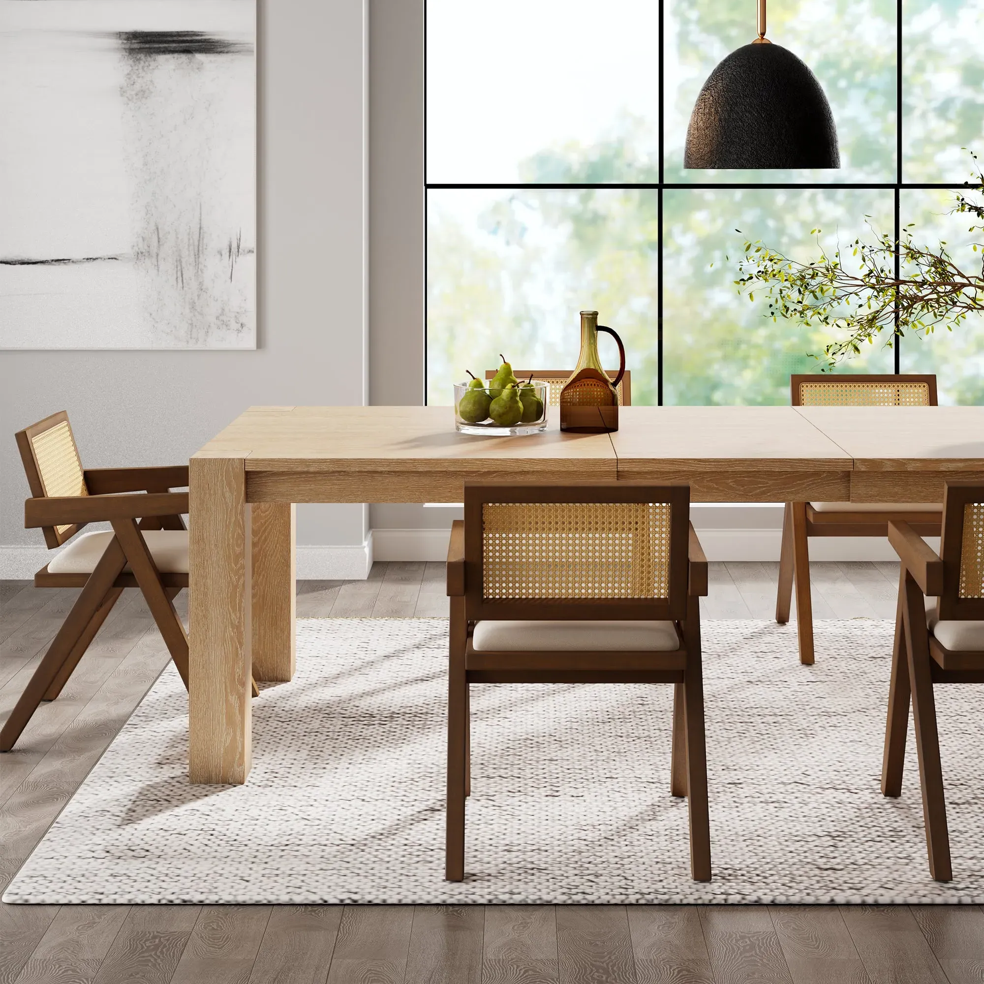 Mila Rattan Dining Chairs Set of 2 - Rubber Wood