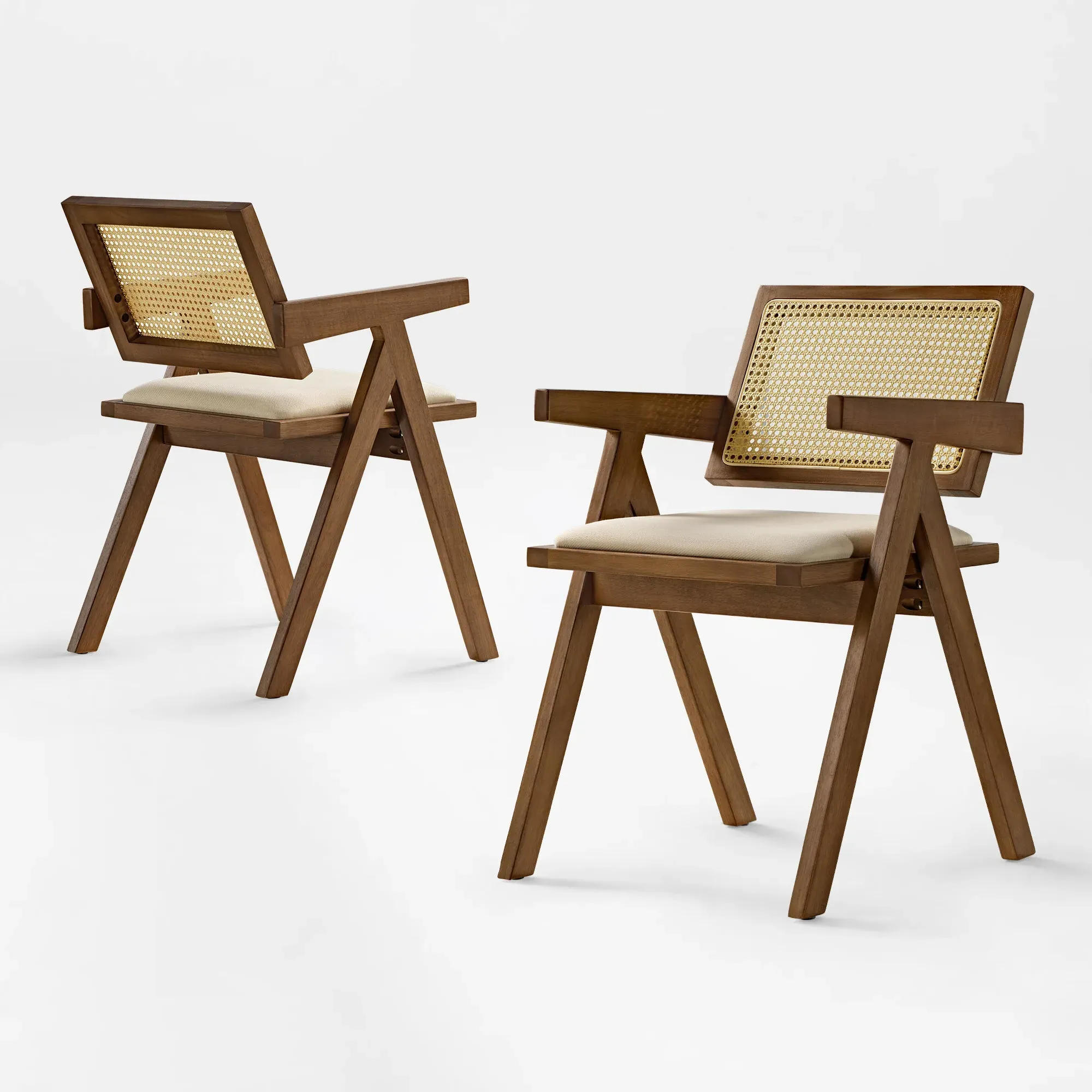 Mila Rattan Dining Chairs Set of 2 - Rubber Wood