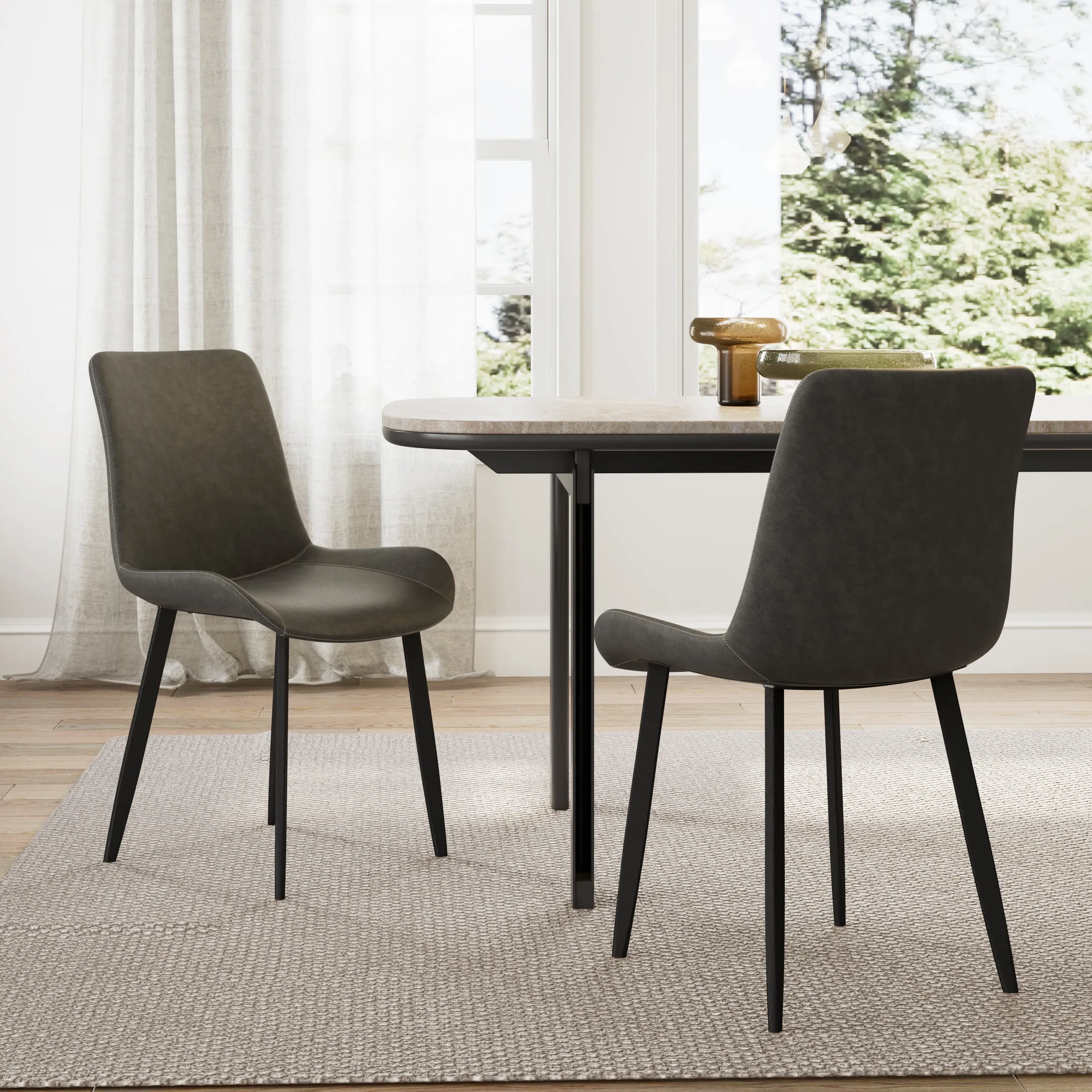 Milo Dining Side Chairs Set of 2 - Gray
