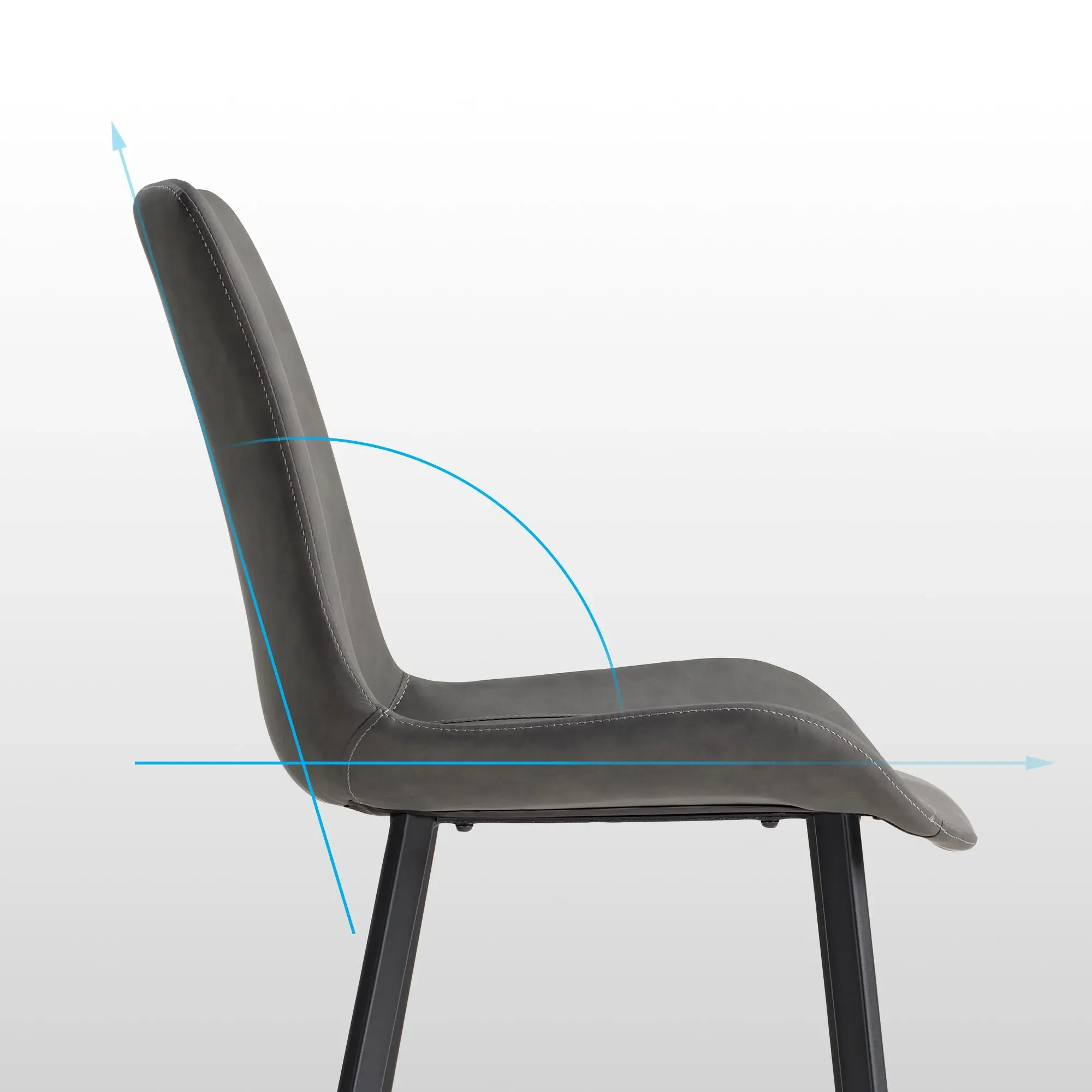 Milo Dining Side Chairs Set of 2 - Gray