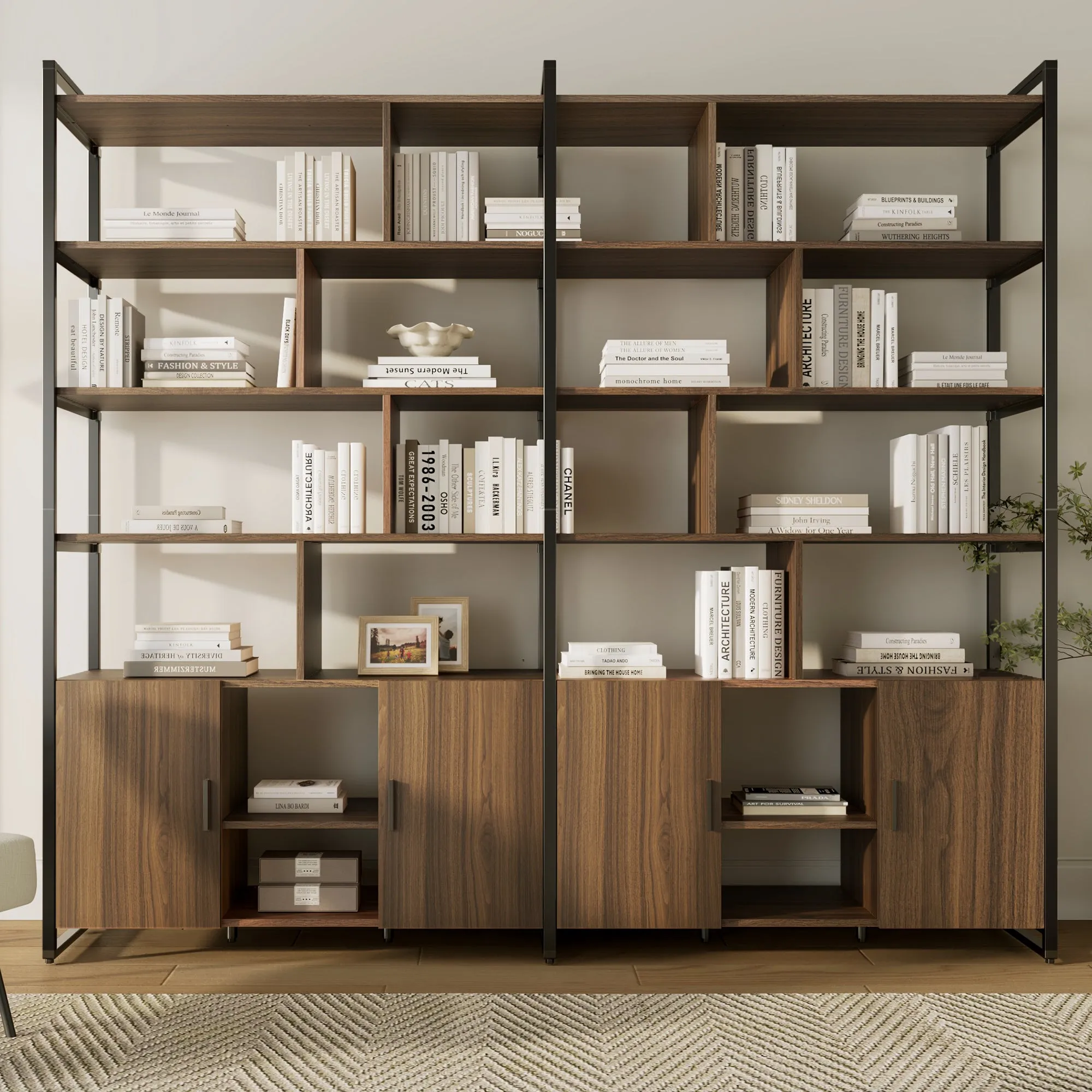 Napa Bookcase Cabinet with Adjustable Shelves - Wood product