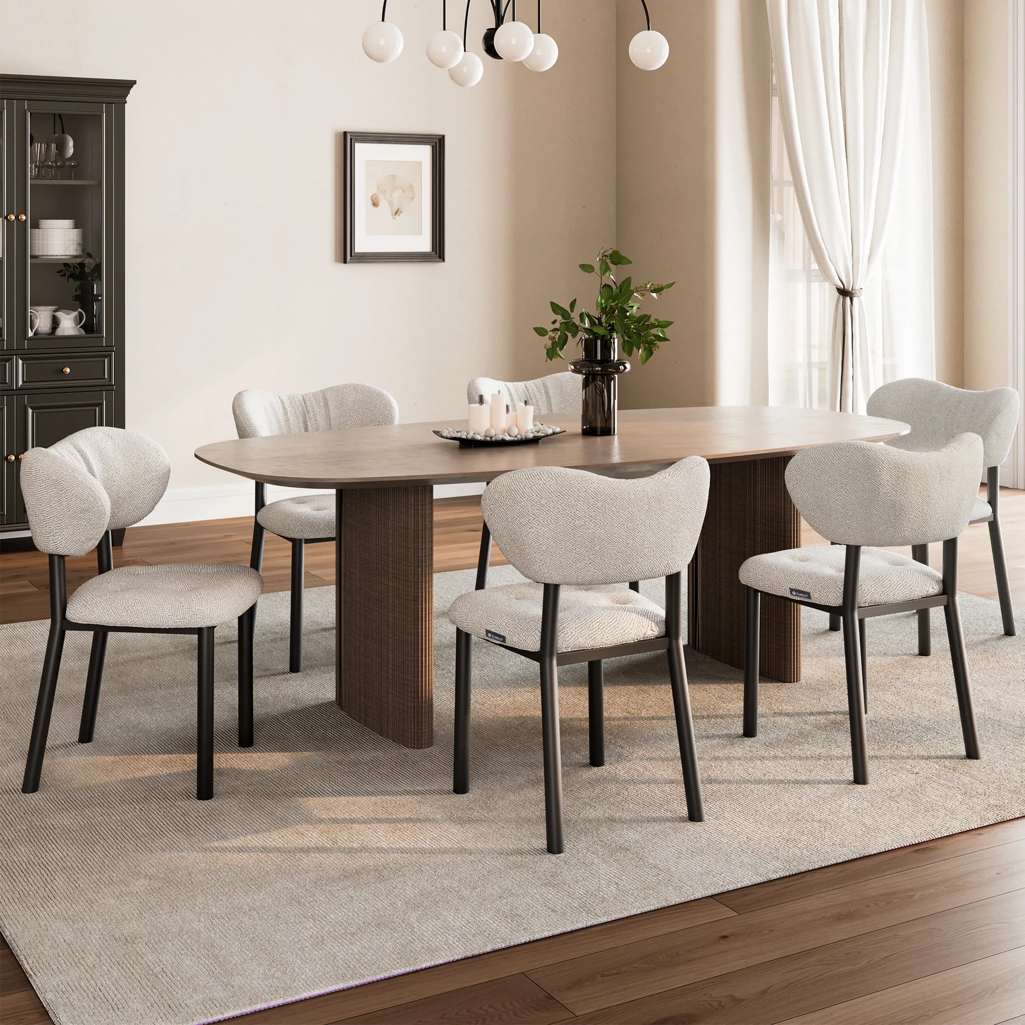 Nibbles Upholstered Dining Side Chairs Set of 2 - White