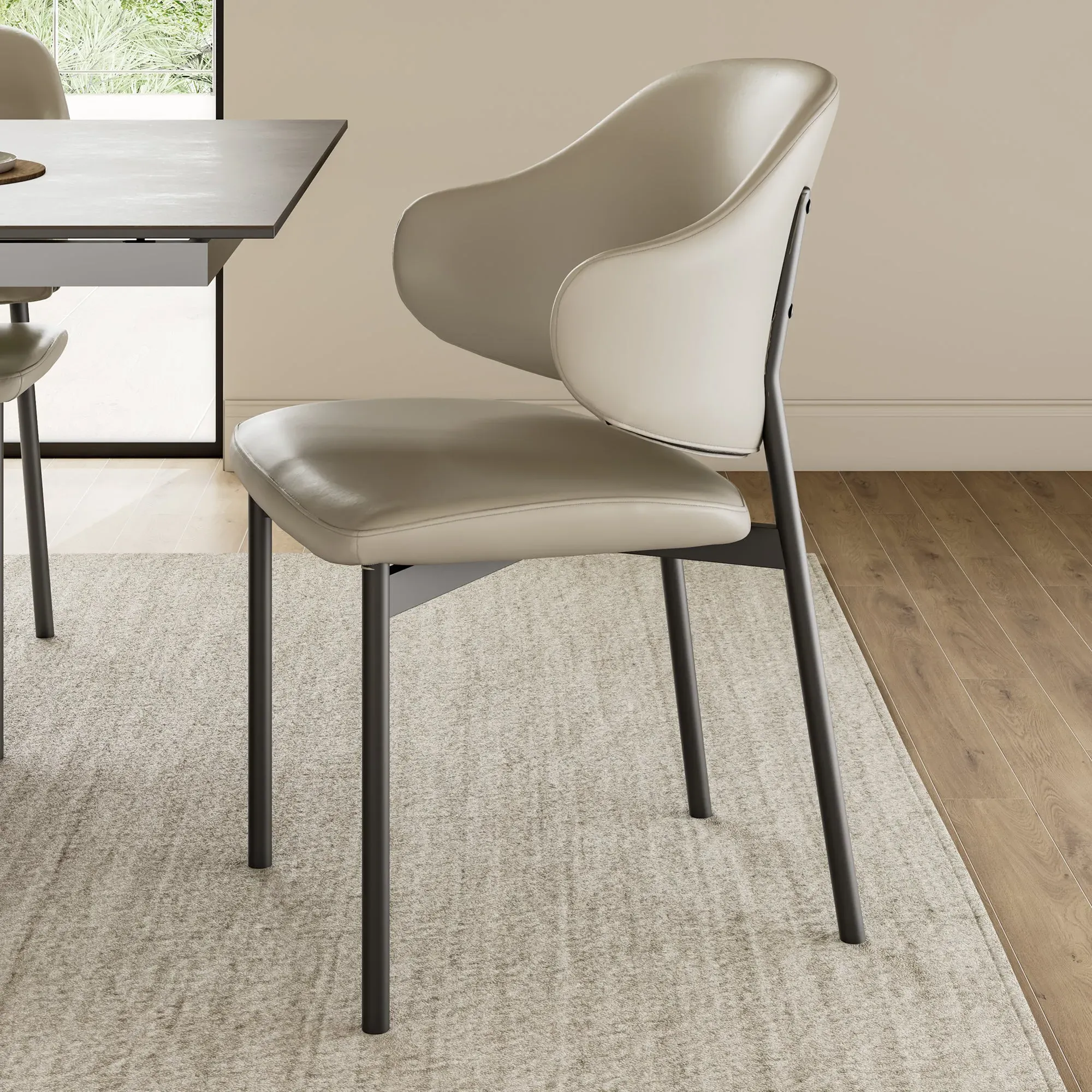 Noble Upholstered Dining Side Chairs Set of 2 - Gray