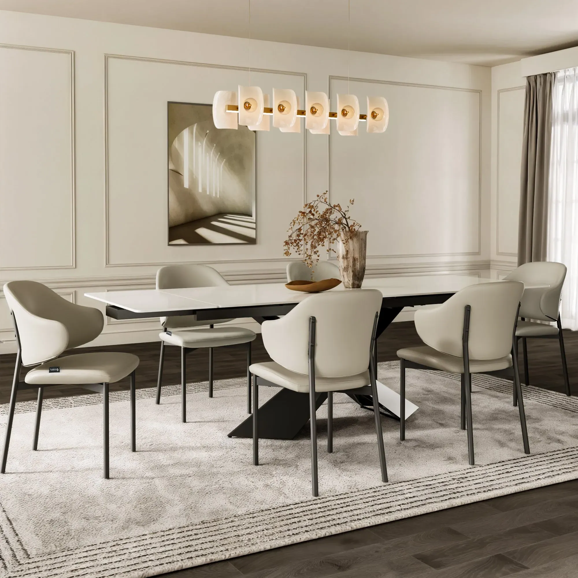 Noble Upholstered Dining Side Chairs Set of 2 - Gray