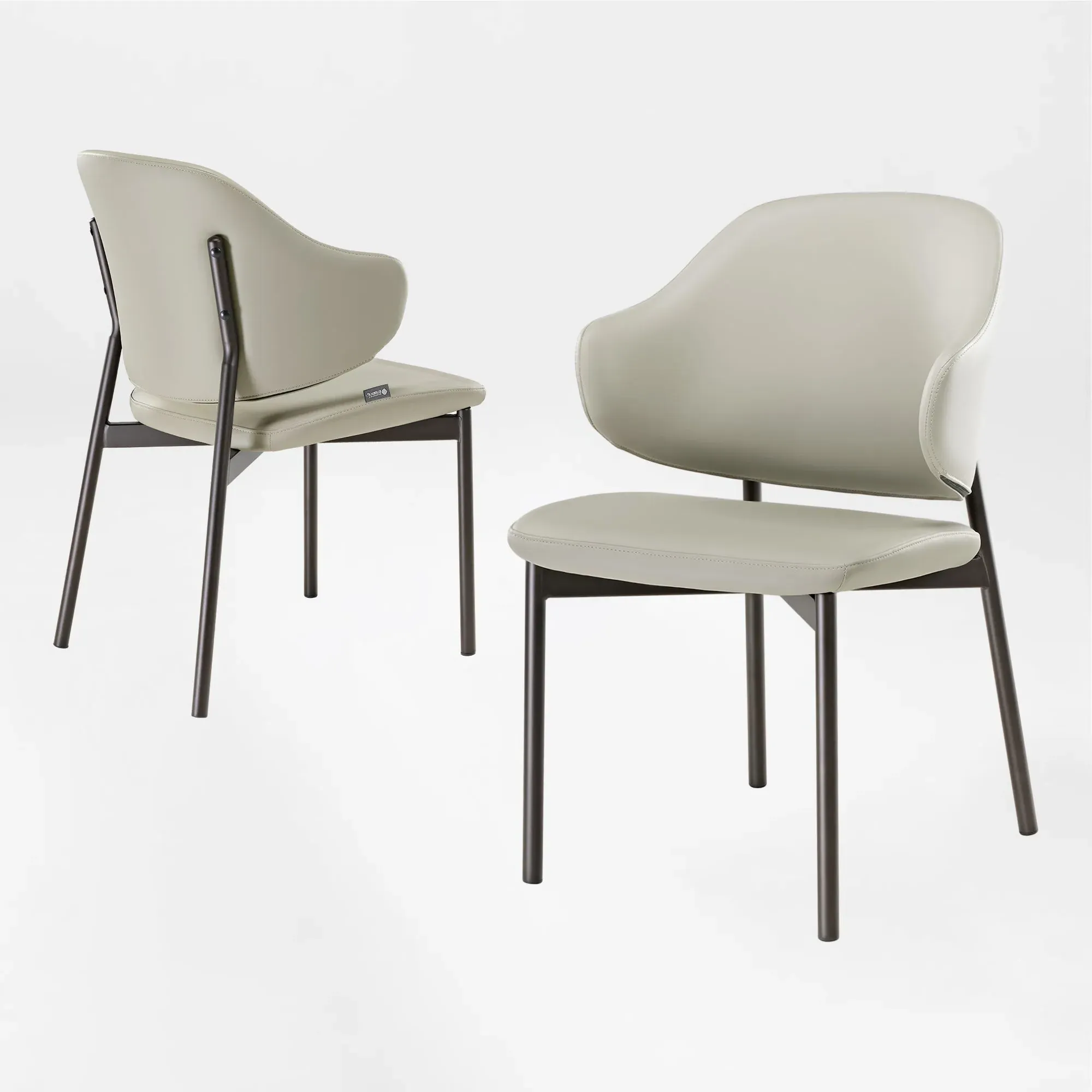 Noble Upholstered Dining Side Chairs Set of 2 - Gray image