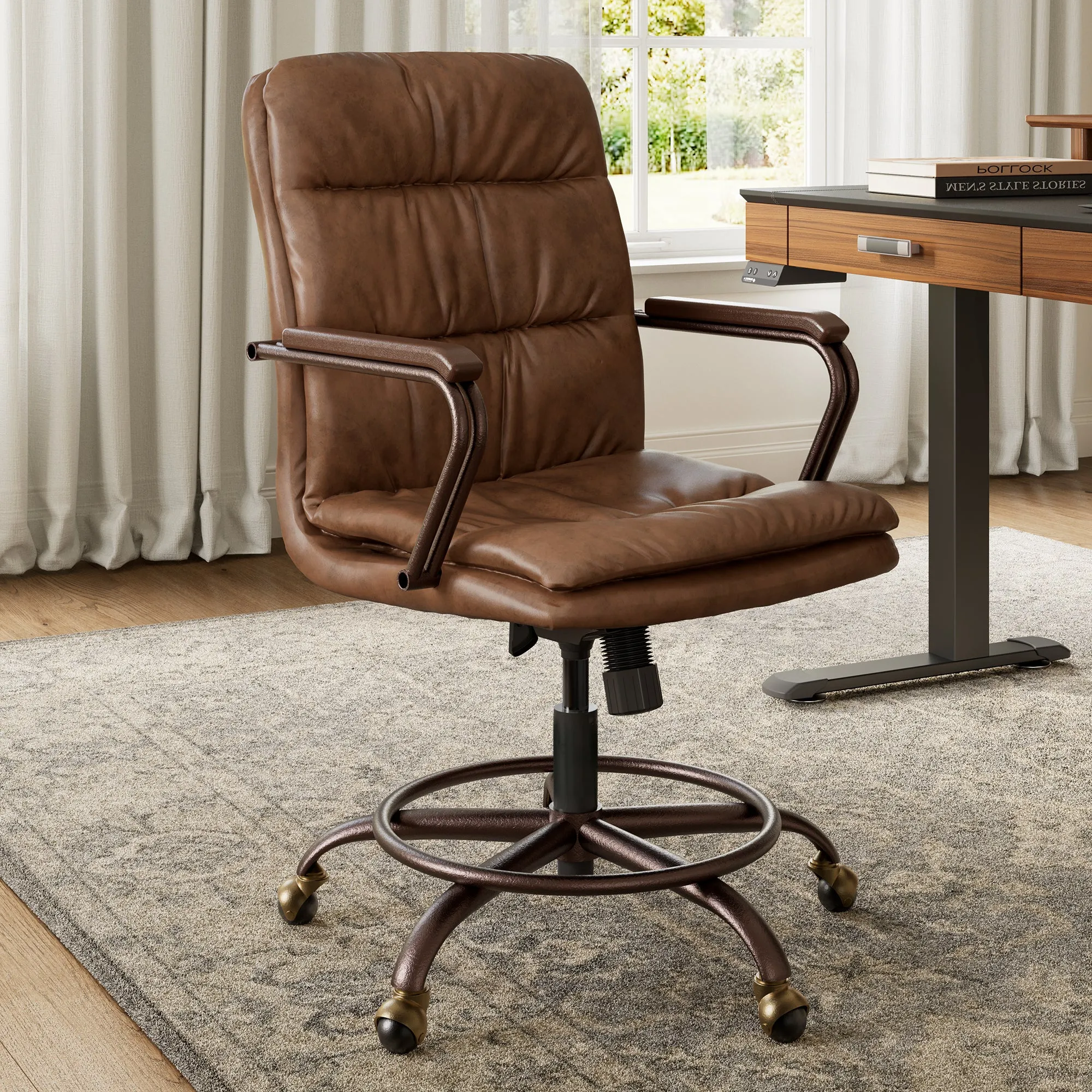 Regal Office Chair - Brown, PU Leather image