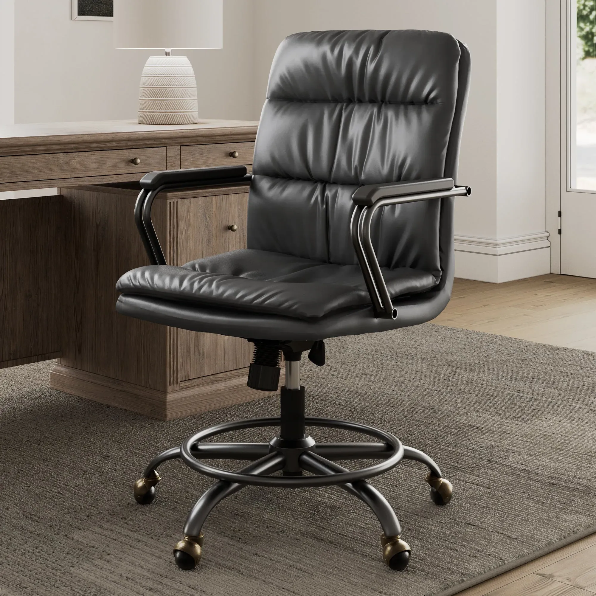 Regal Office Chair - Gray, PU Leather