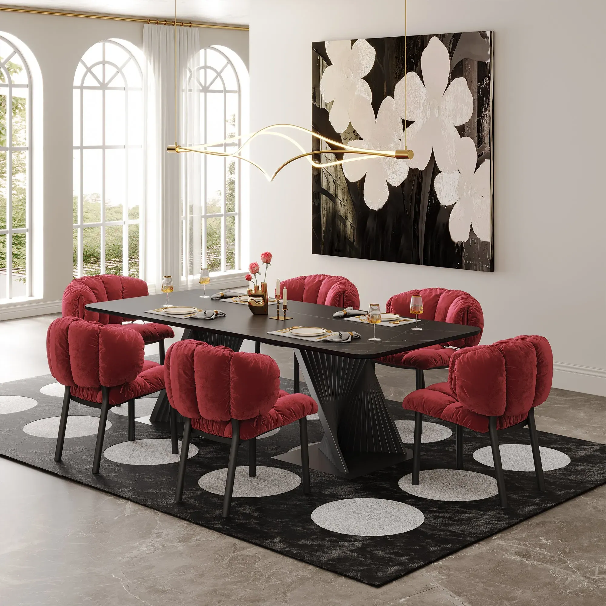 Rlesana Velvet Dining Chair