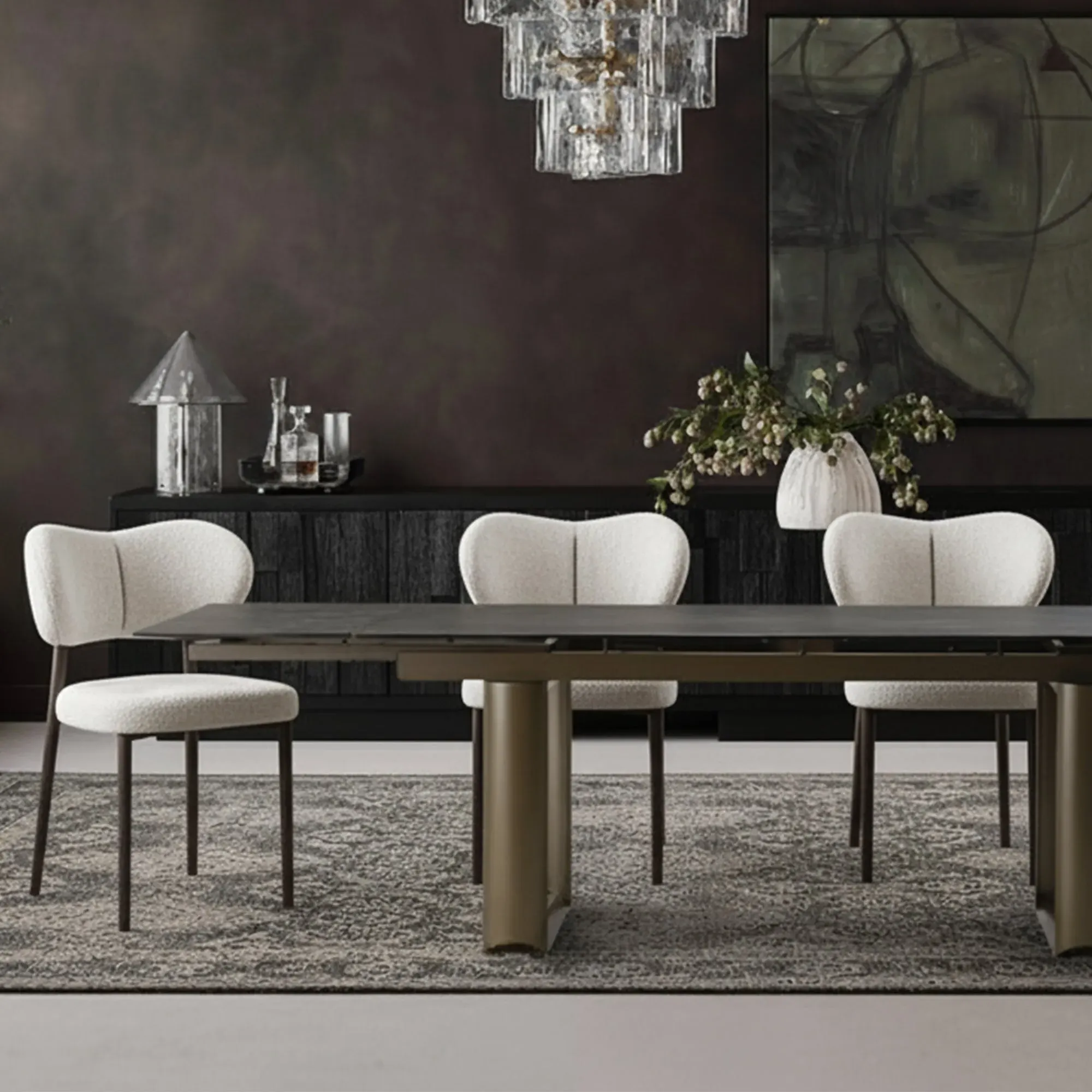 Savoy Extendable Dining Table - Black, Sintered Stone