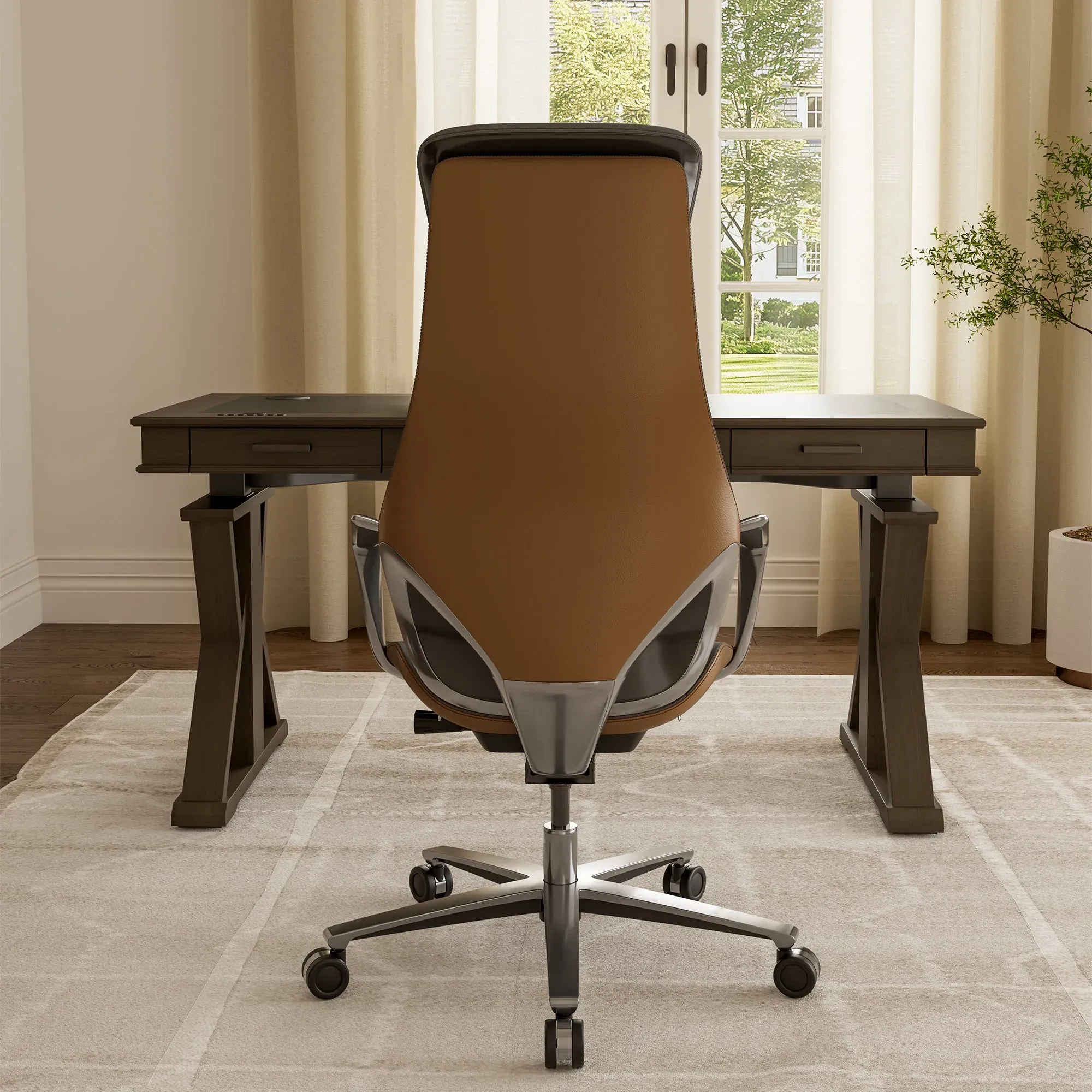 Serene Aaron High-Back Executive Office Chair - Leather