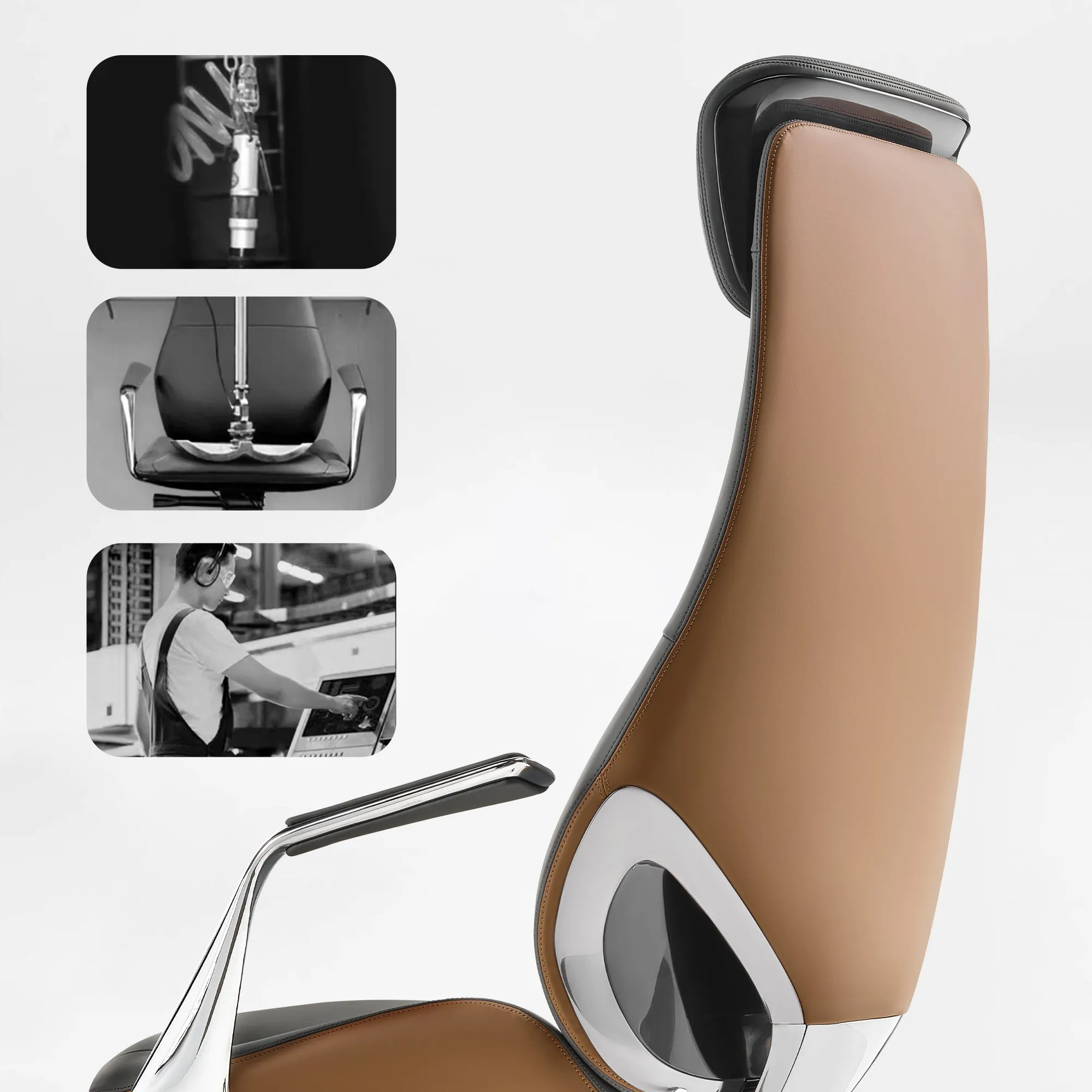 Serene Aaron High-Back Executive Office Chair - Leather