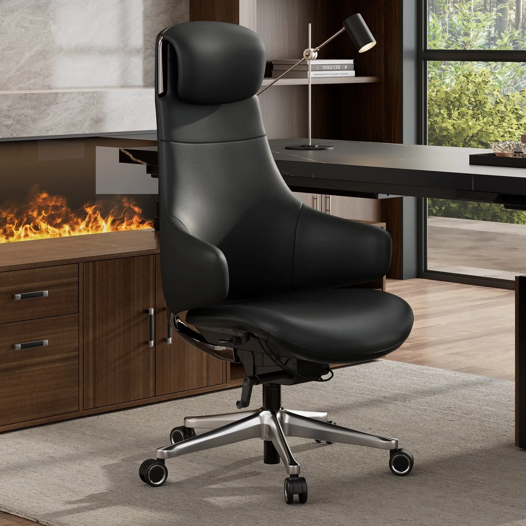 Serene Ella Executive Chair - Black, Napa Leather image