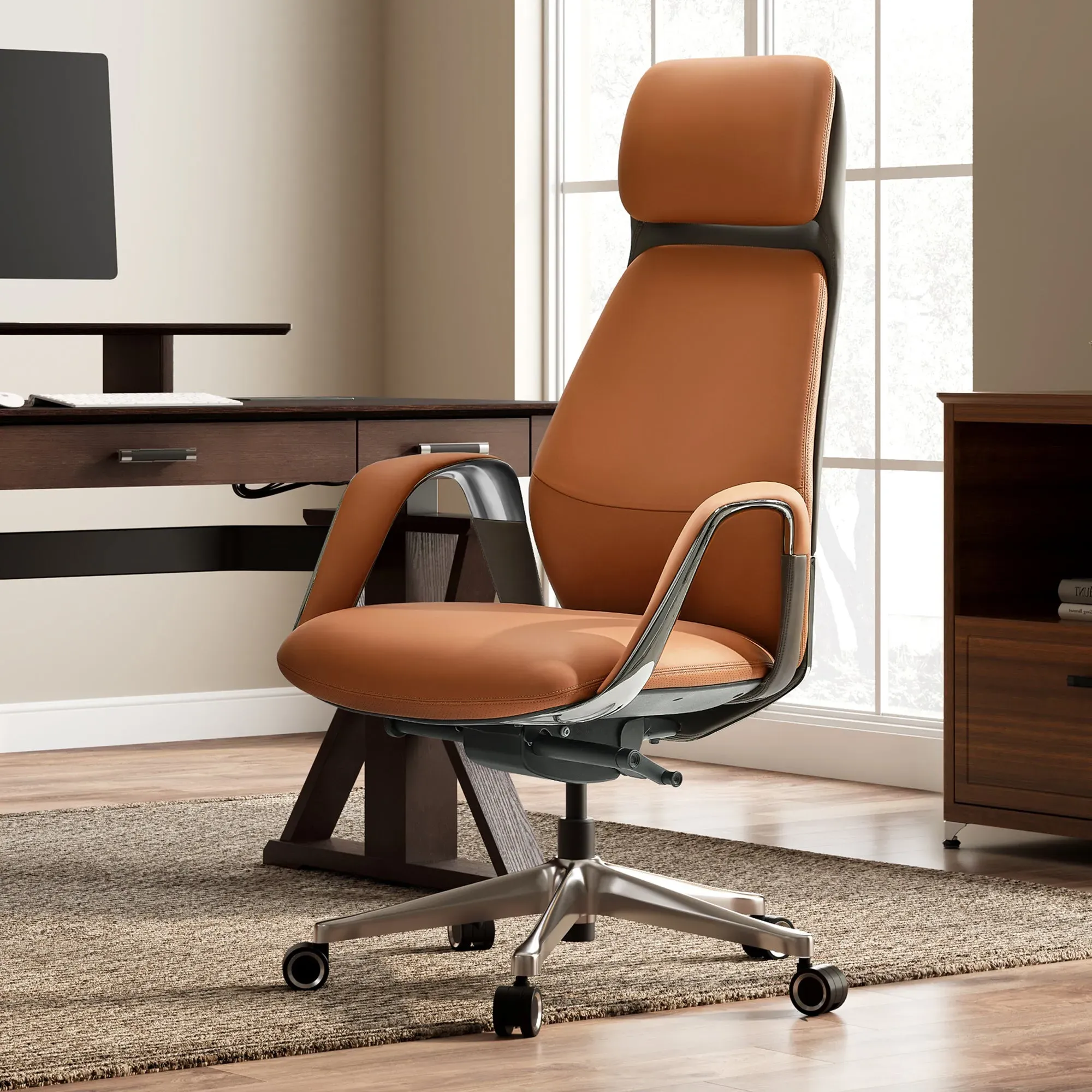 Serene Executive Office Chair Reclining - Clay, Napa Leather