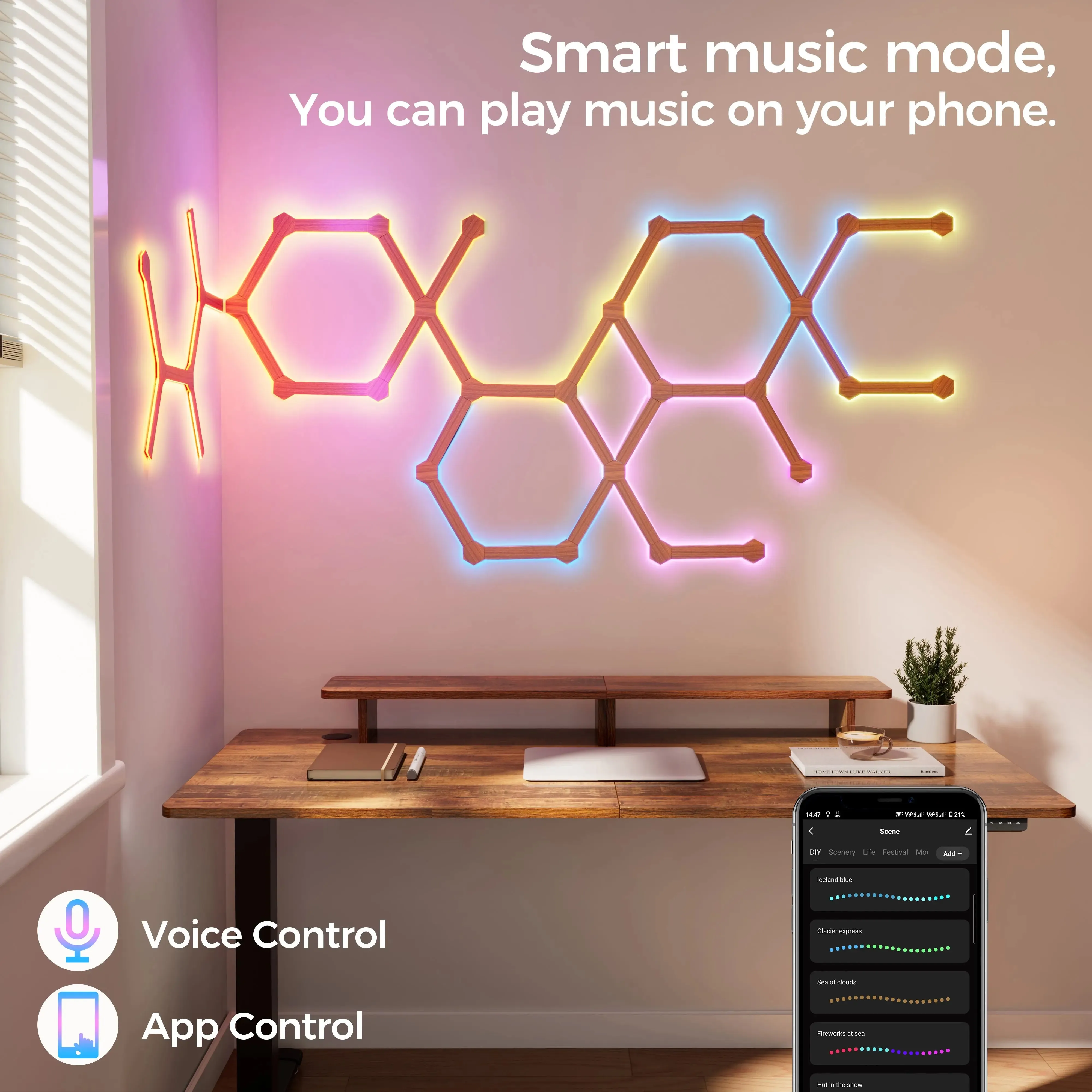 Soho Art RGB LED Wall Lights - Smart Voice Control