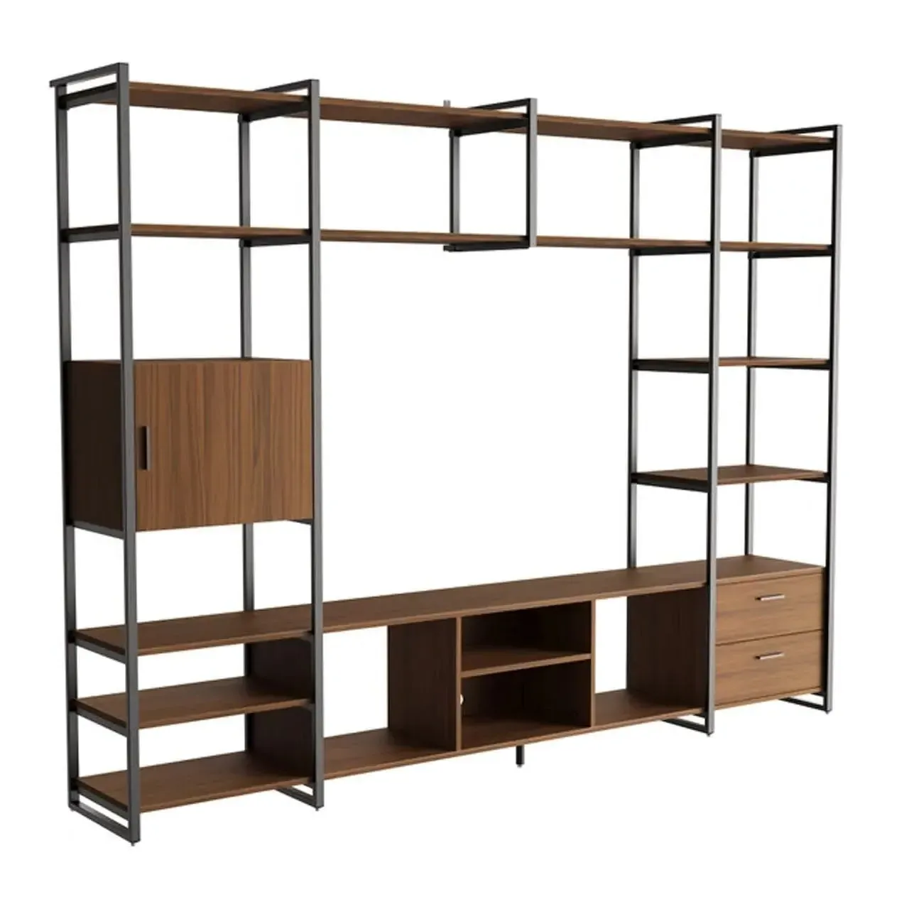 Sonoma TV Stand with Storage Cabinet & Book Shelves