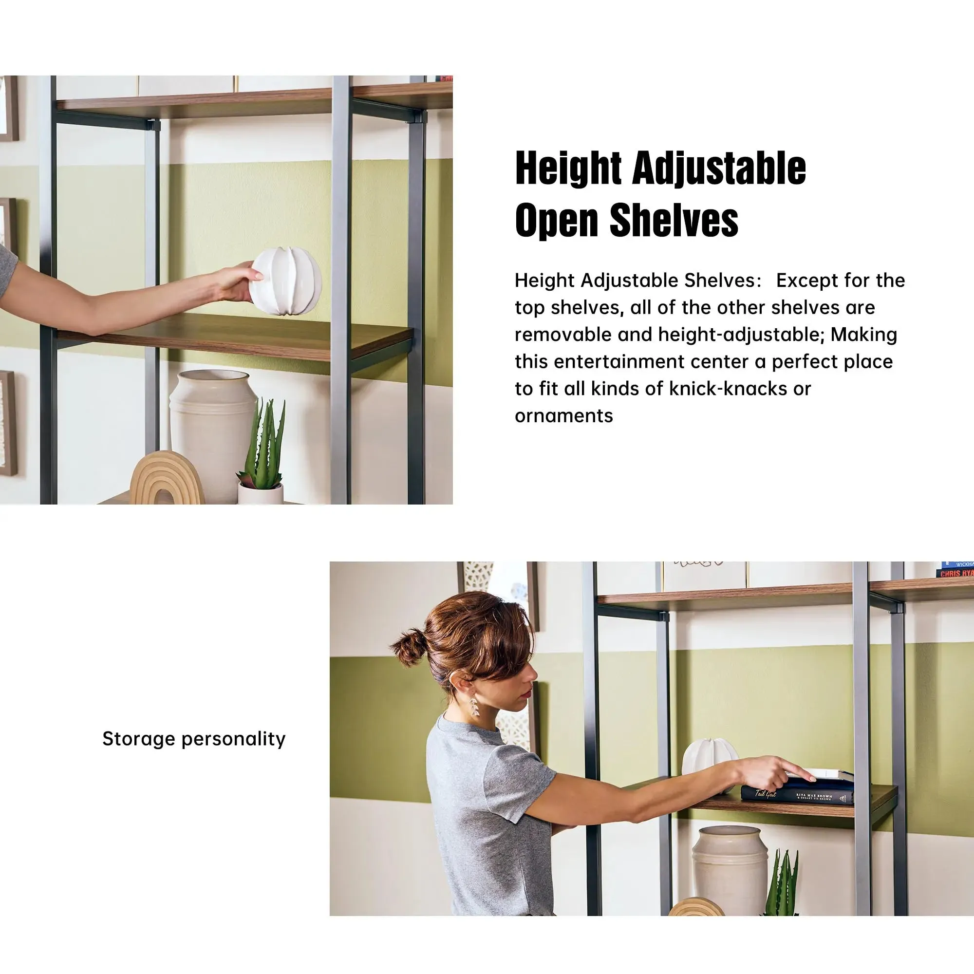 Sonoma TV Stand with Storage Cabinet & Book Shelves